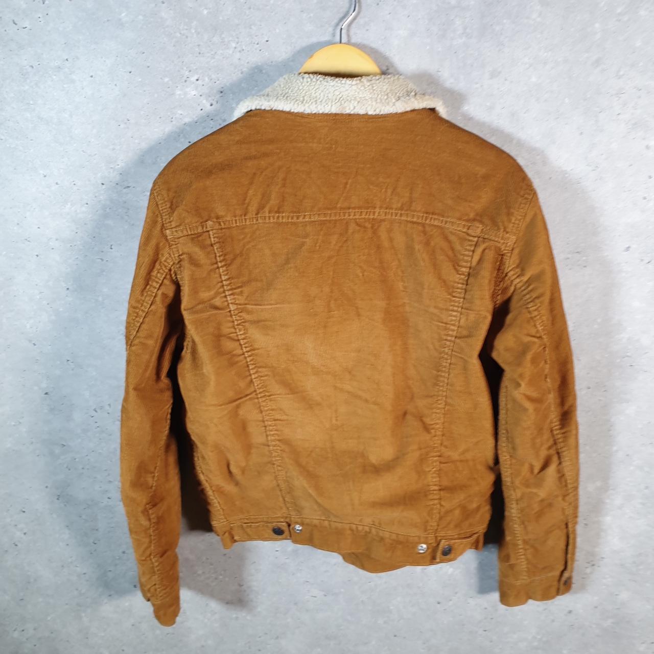 Vintage Levis Denim Corduroy Jean Trucker Sherpa Jacket Mens Small Brown Sherling