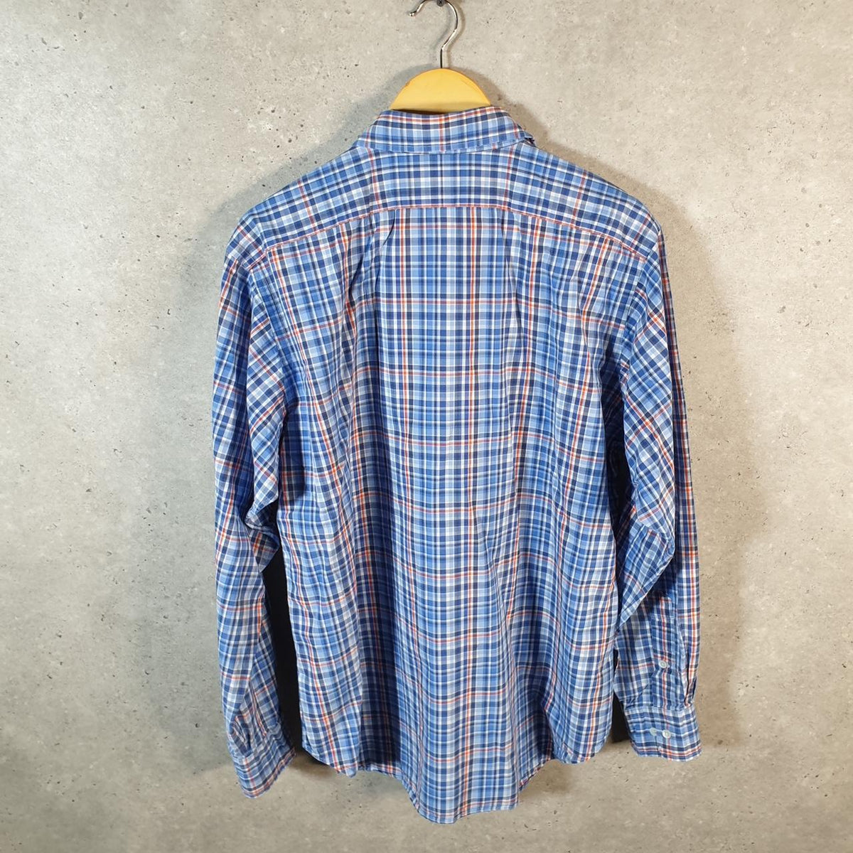 Vintage Ralph Lauren Button Down Shirt Men’s Large Blue Checkered Estate Classic Fit