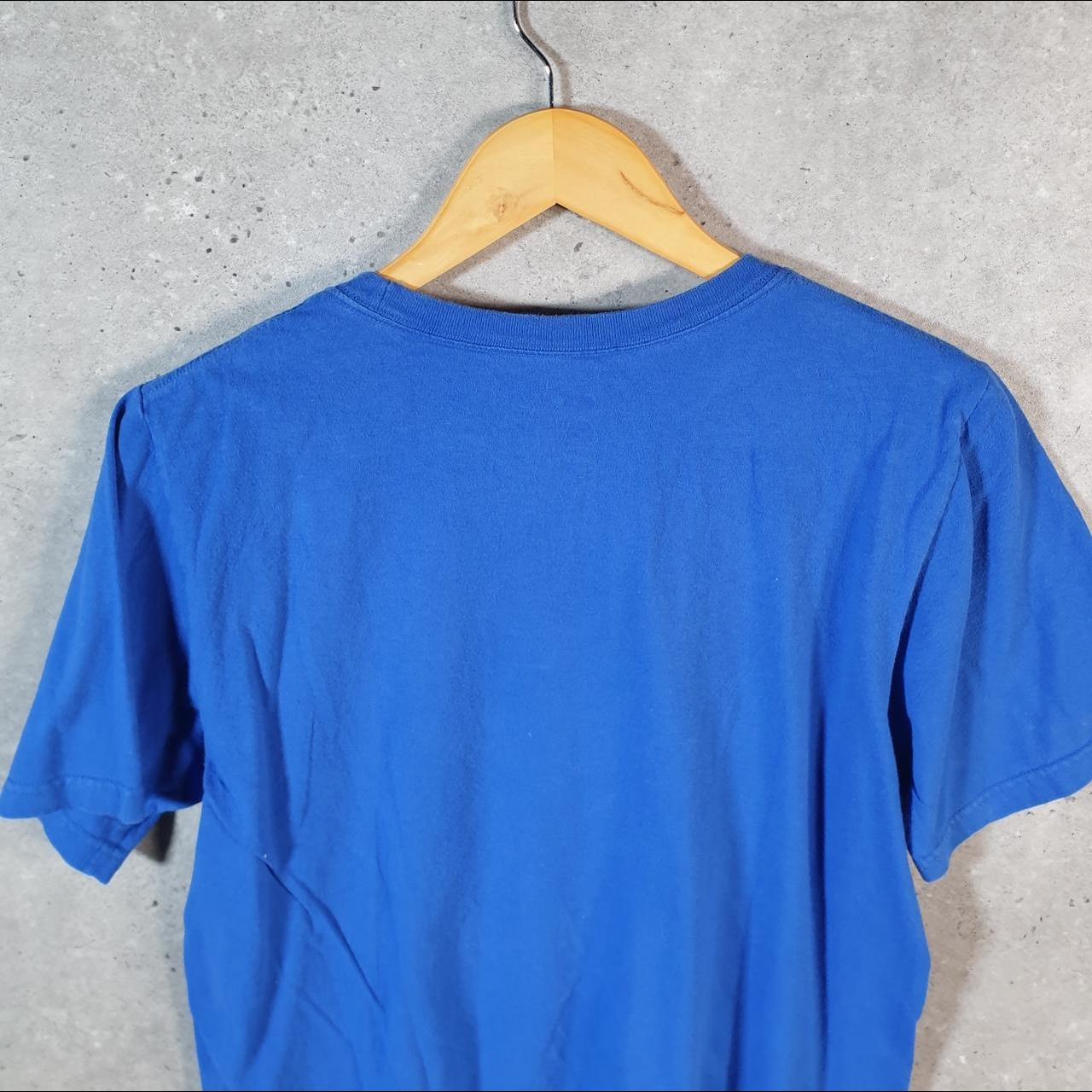 Vintage Nike T Shirt Men’s Small Blue Printed Single Swoosh Logo Athletic C8264