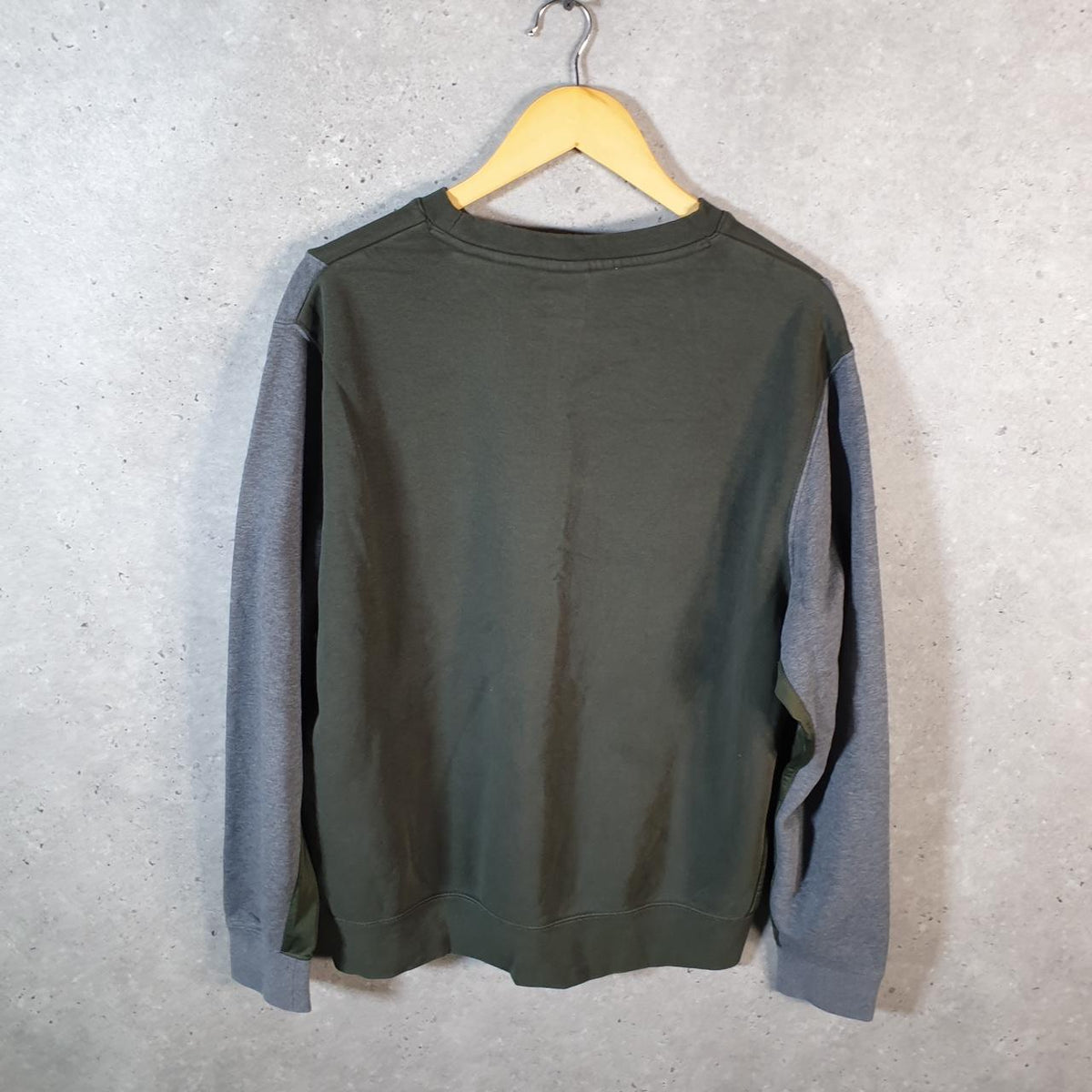 Vintage Nike Centre Swoosh Sweatshirt Mens Large Khaki Green Y2K Pullover Logo