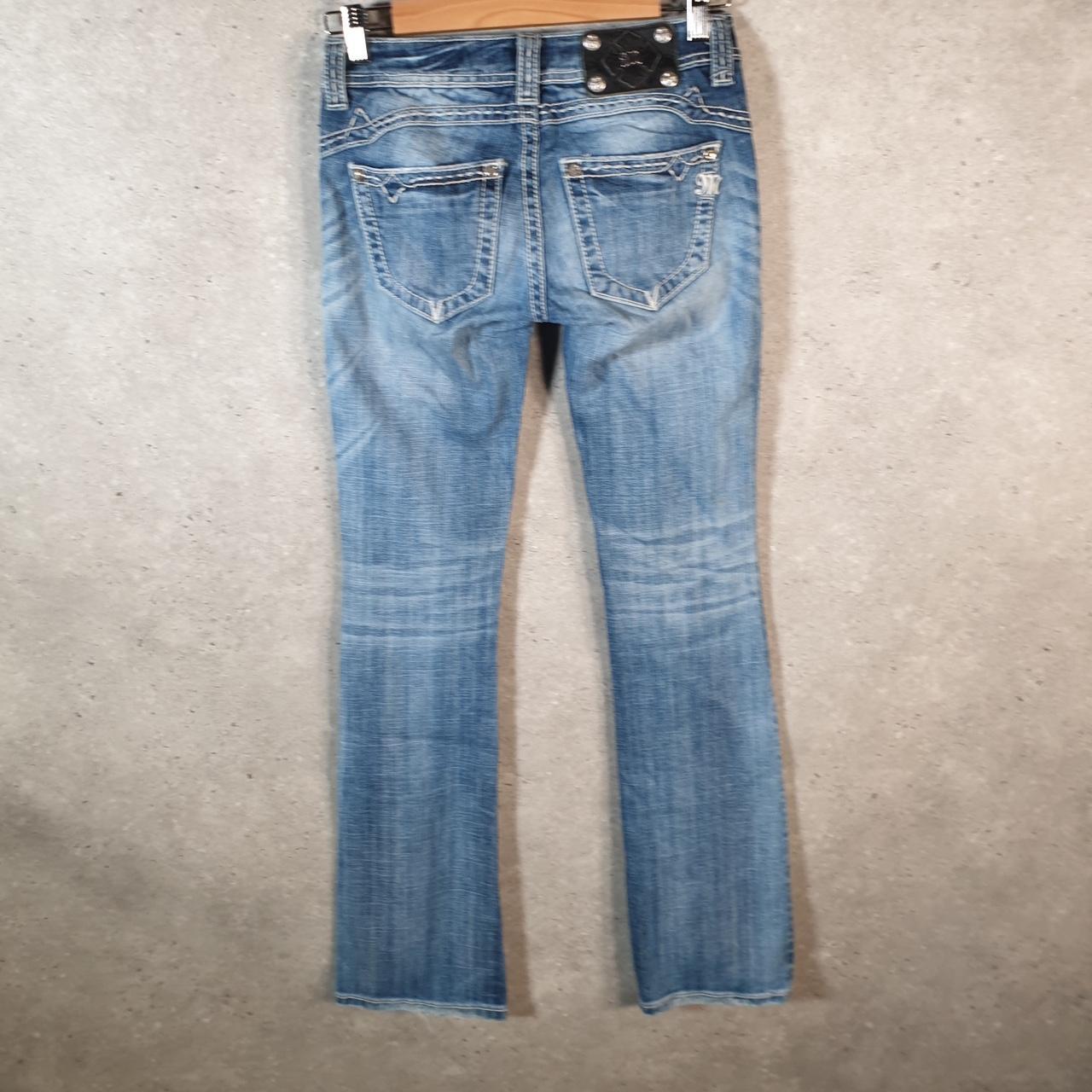 Vintage Miss Me Slim Boot Y2K Hip Hop Jeans Womens W26 Blue Denim USA Big Fish Vintage