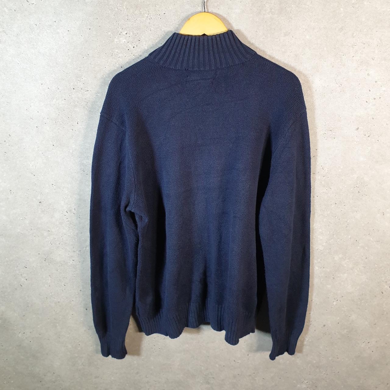 Vintage Ralph Lauren Polo 1/4 Button Sweatshirt Men’s Large Navy Blue Cotton Pullover Pony