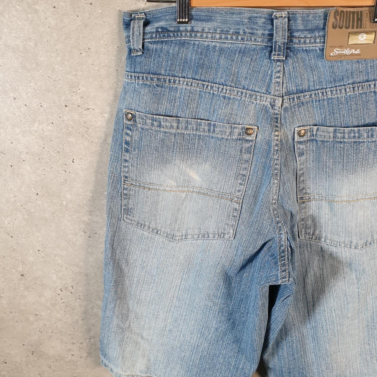 Vintage Southpole Baggy Y2K Hip Hop Jeans Shorts Jorts Mens W34 Blue Denim USA Big Fish Vintage