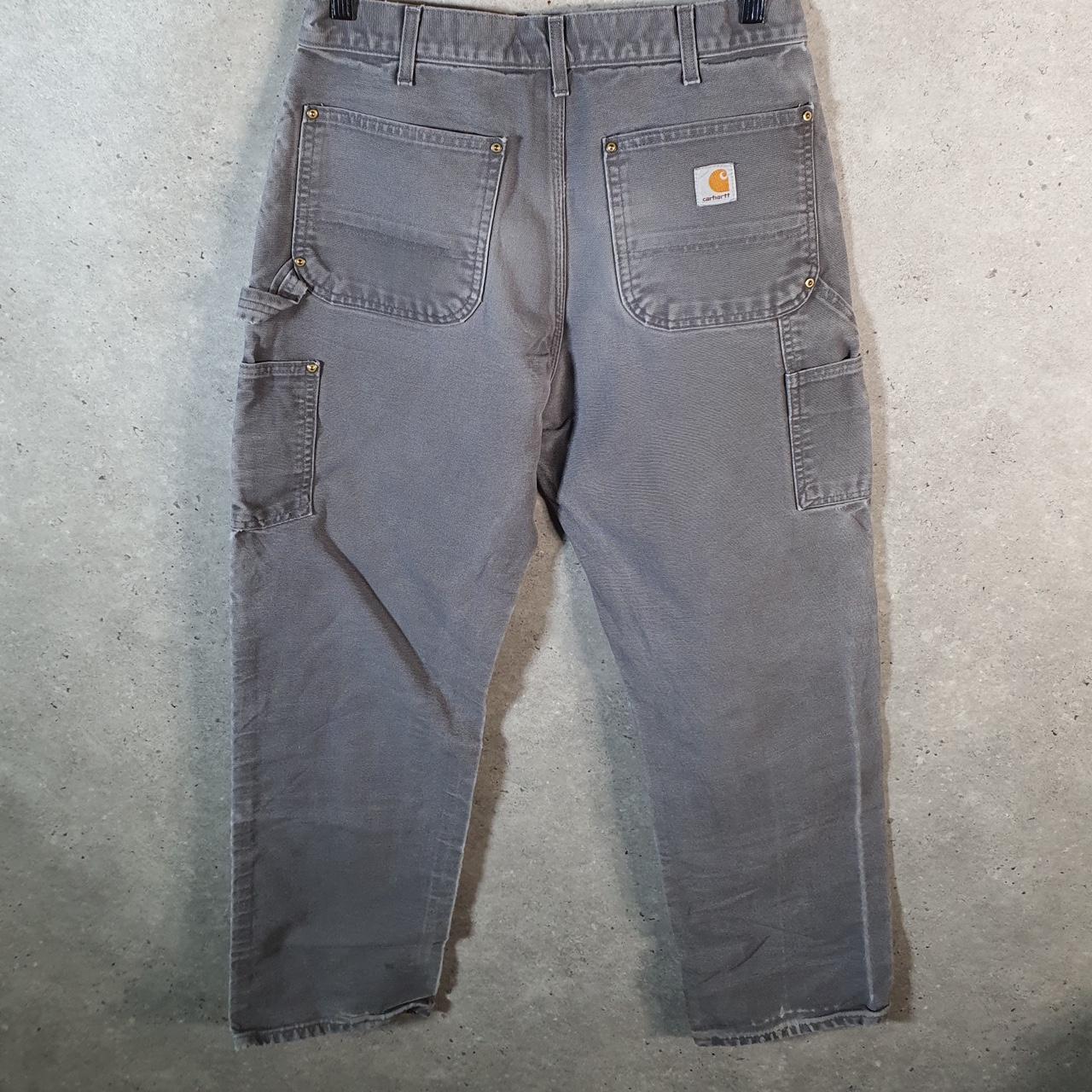 Vintage Carhartt Carpenter Double Knee USA Trousers Mens W33 L32 Grey Loose Original