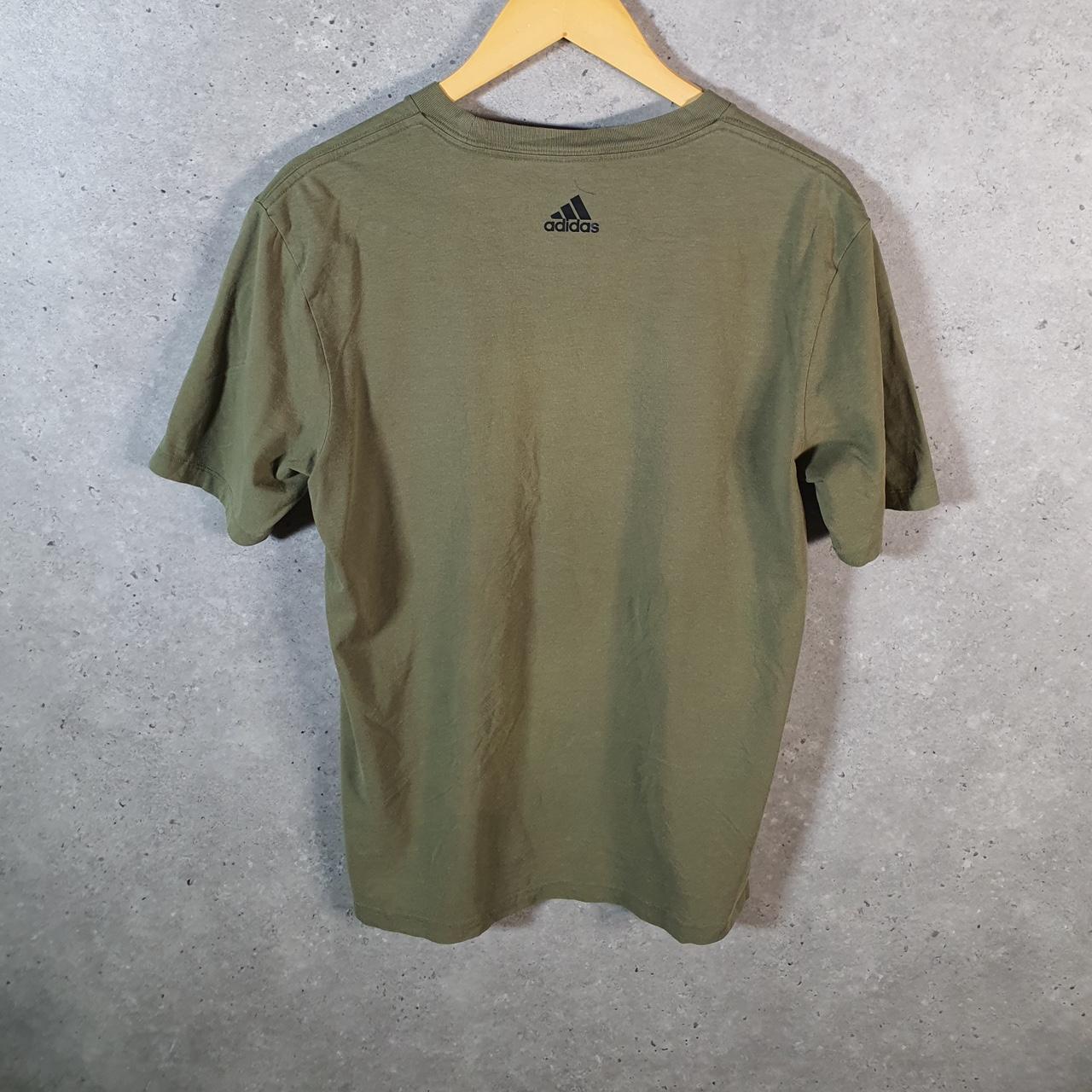Vintage Adidas Spellout Graphic Retro T Shirt Men’s Large Green Three Stripes Logo