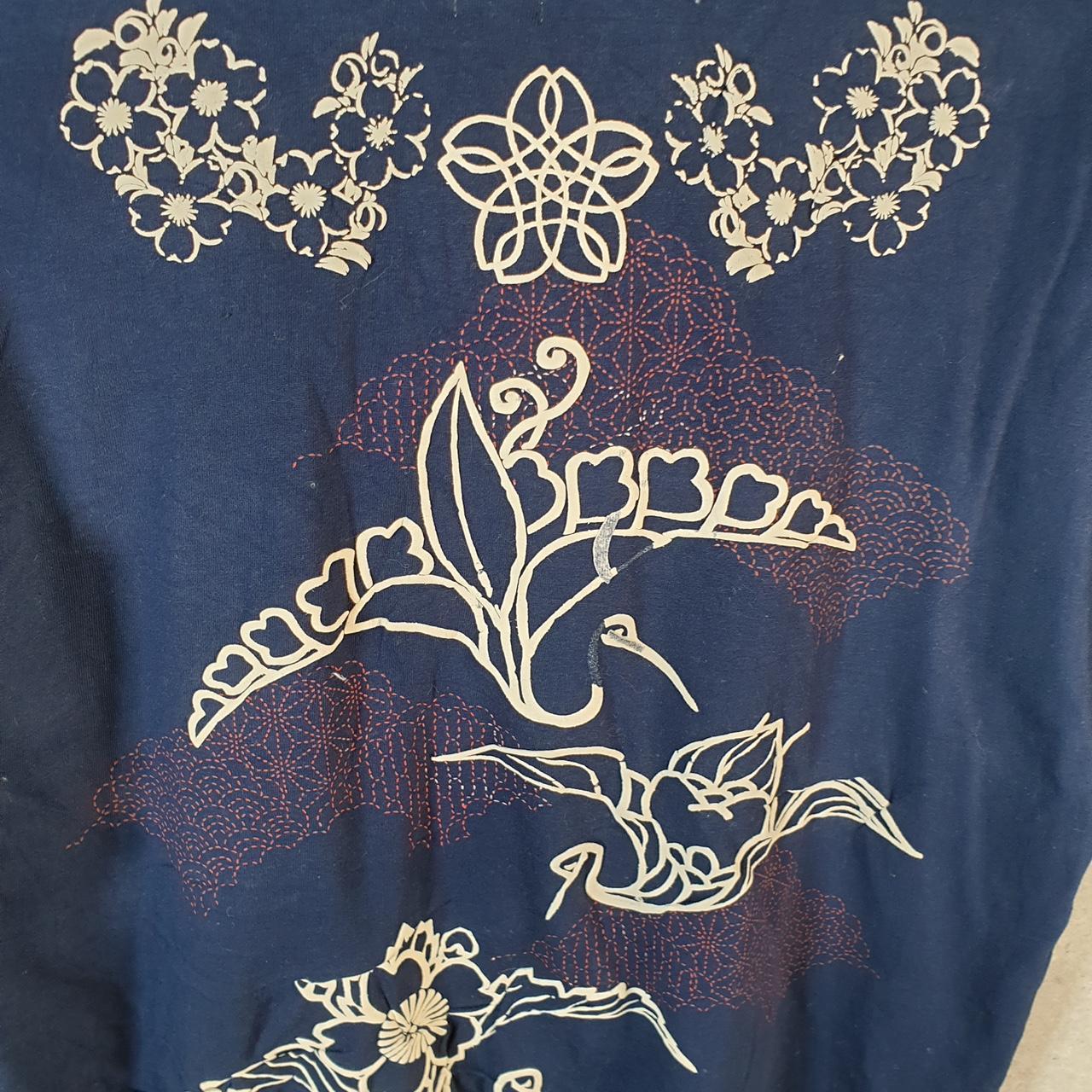 Vintage Kume Japan Tokyo Rume Hokusai Project Sumida T Shirt Men’s Large Navy Blue