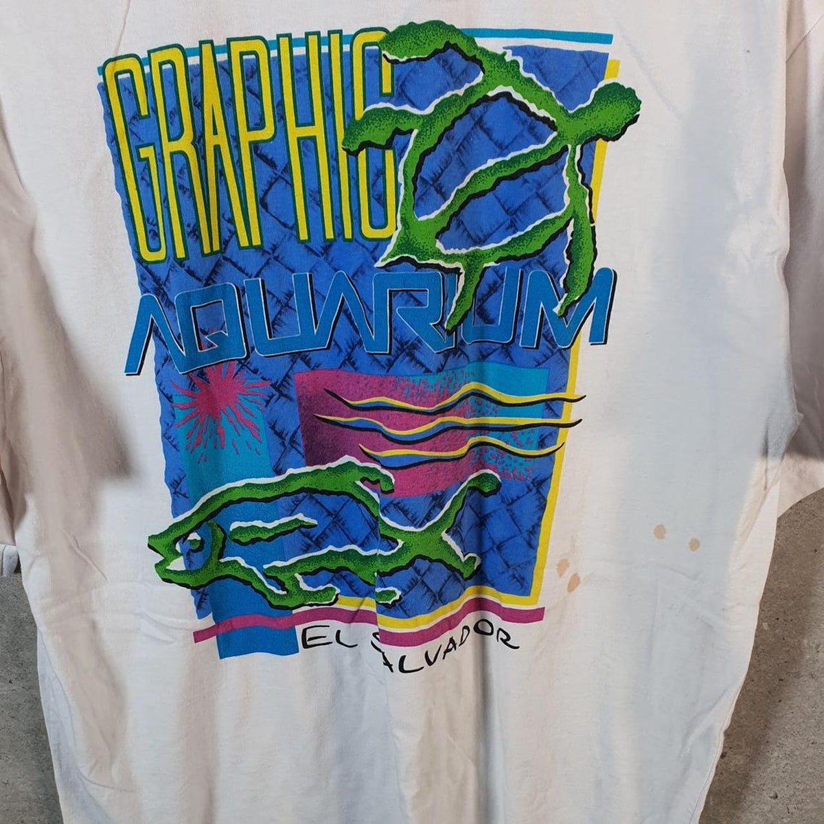 Vintage St Jacks USA El Salvador Single Stitch T Shirt Men’s Large White Big Fish Vintage