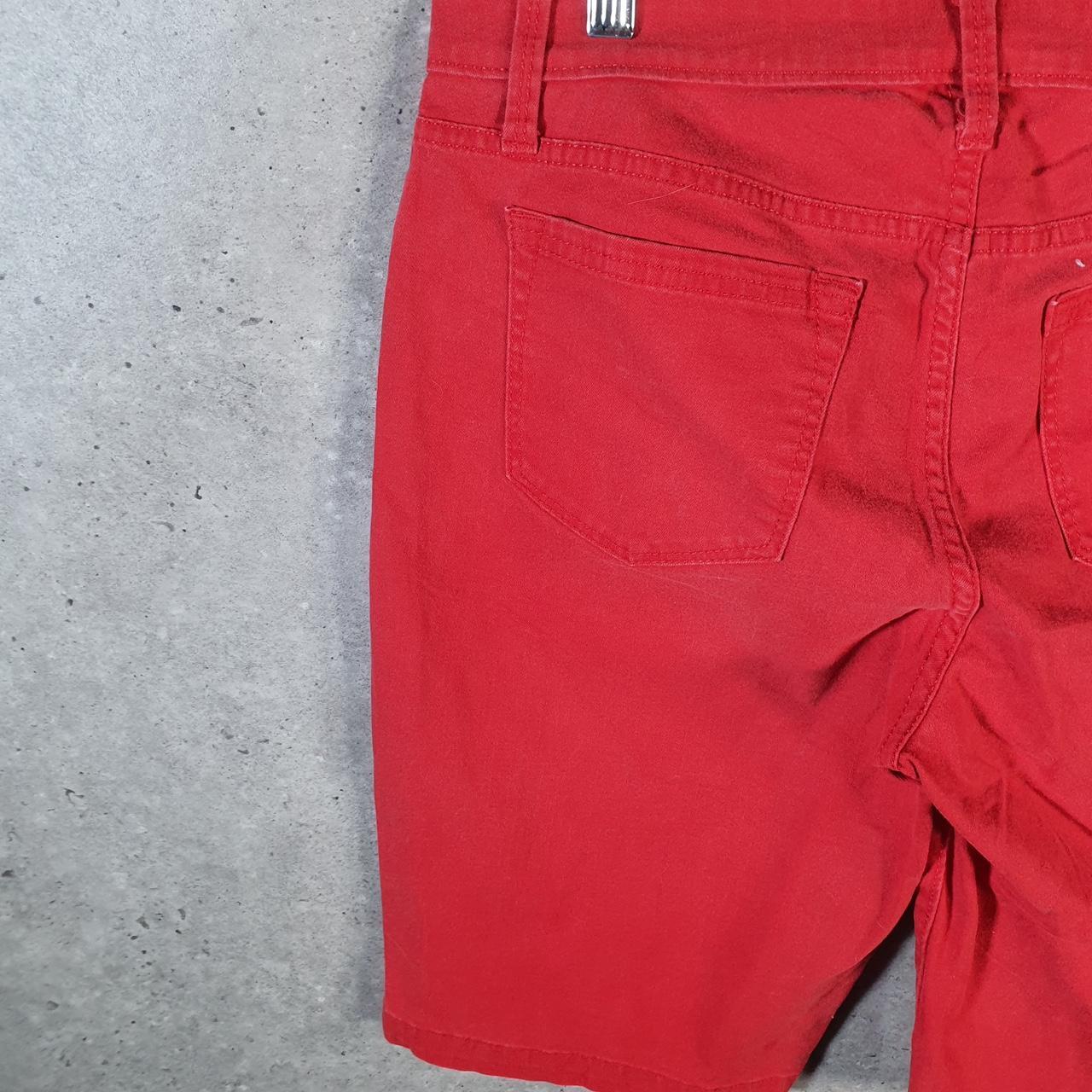 Vintage Lee Baggy Shorts Jorts Cargo Womens W30 Red Relaxed Denim