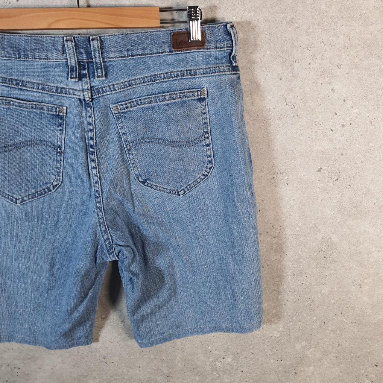 Vintage Lee Baggy Shorts Jorts Cargo Womens W32 Blue Relaxed Denim