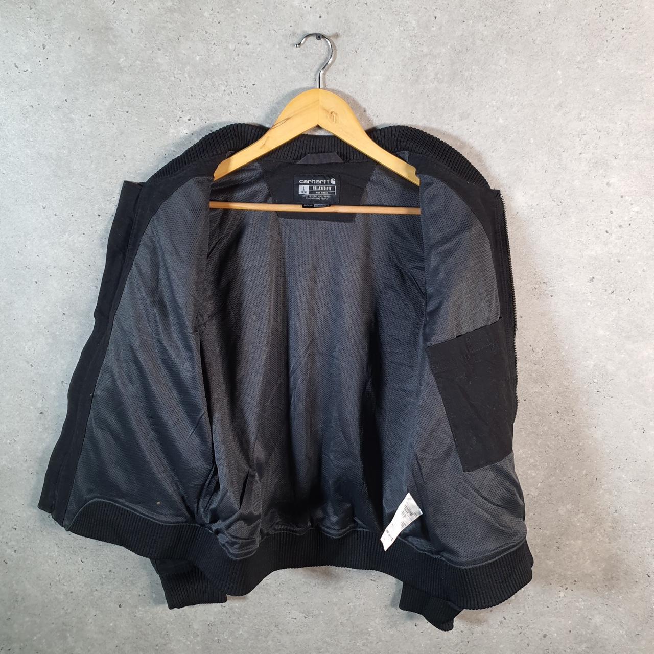 Vintage Carhartt Bomber Rugged Flex Jacket Womens Large Black Workwear Canvas USA G2106