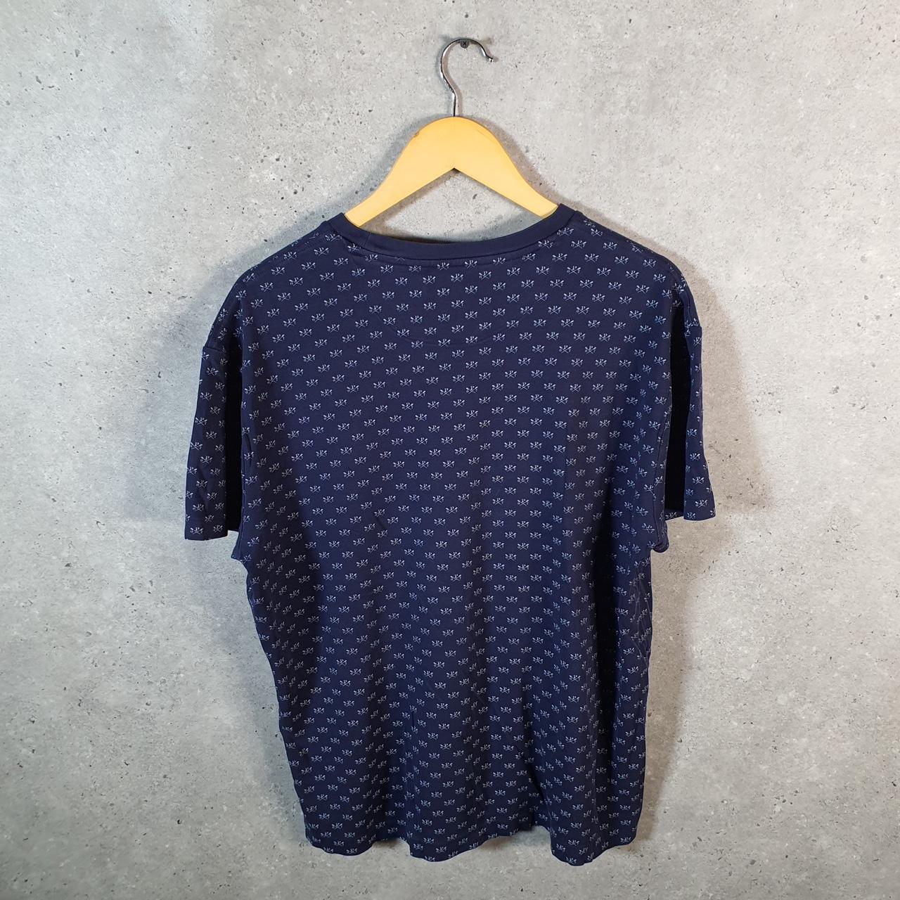 Vintage Ralph Lauren Polo All Over Print AOP T Shirt Men’s Medium Blue Classic Fit Pony