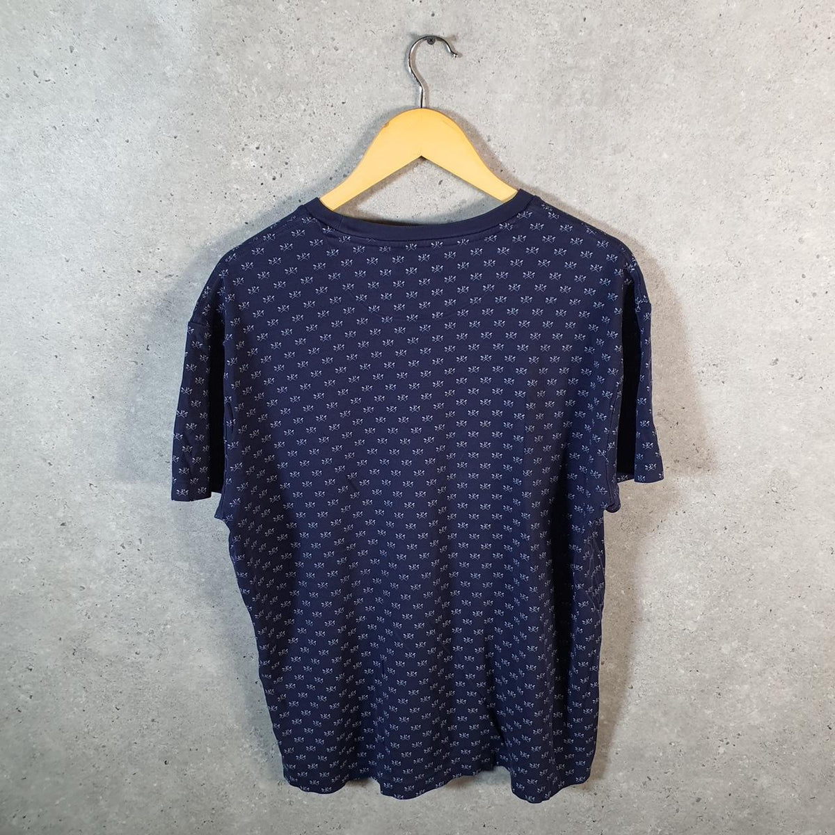 Vintage Ralph Lauren Polo All Over Print AOP T Shirt Men’s Medium Blue Classic Fit Pony