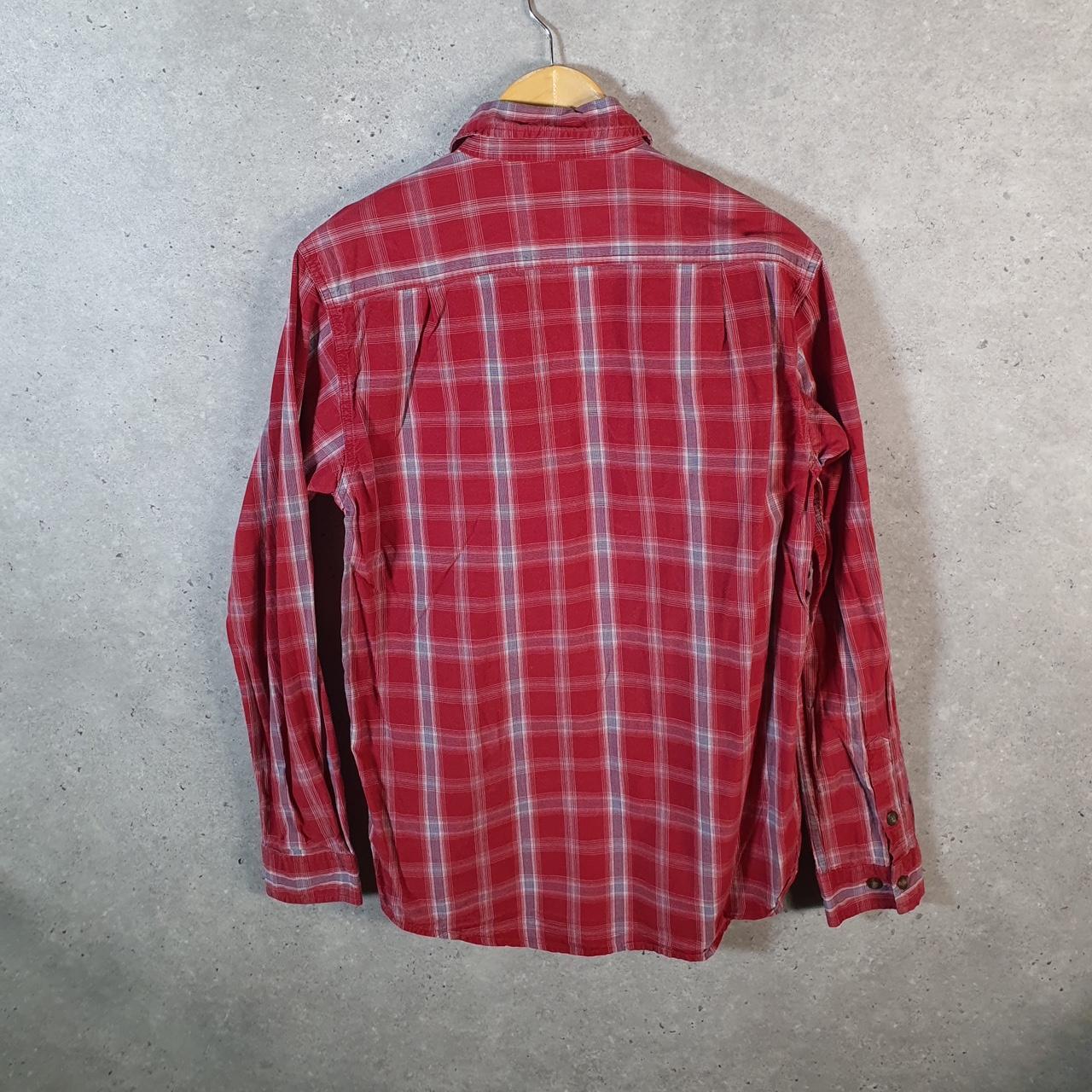 Vintage Carhartt Shirt Button Down Mens Small Red Checkered Chore Utility Relaxed - Big Fish Vintage
