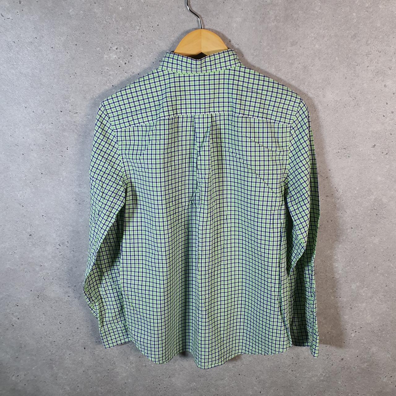 Vintage Ralph Lauren Button Down Shirt Womens XL Green Checkered Pony Cotton