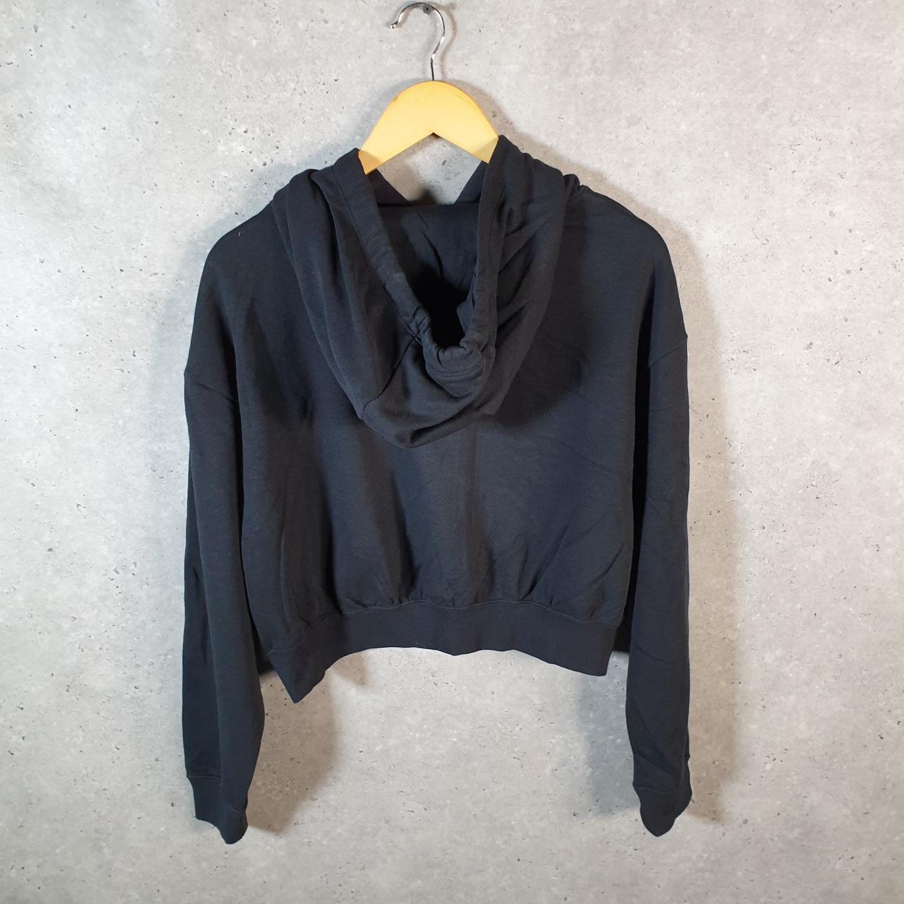 Vintage Nike Cropped Club Hoodie Womens Small Black Swoosh Y2K Pullover