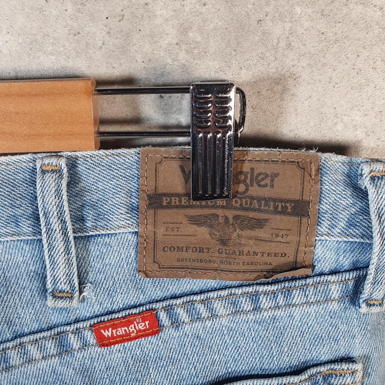 Vintage Wrangler Denim Shorts Jorts Cargo Men’s W34 Relaxed Blue Baggy Cotton