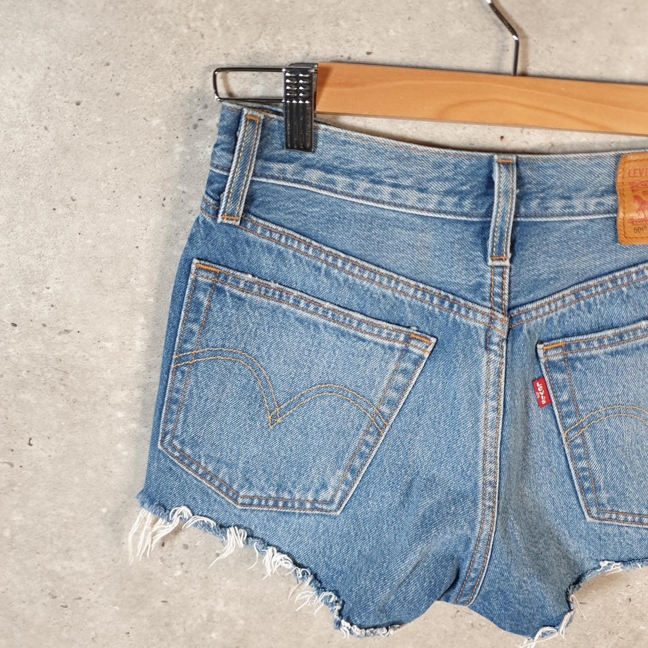 Vintage Levi’s 501 Cut Off Baggy Shorts Jorts Cargo Womens W25 Blue Relaxed Denim
