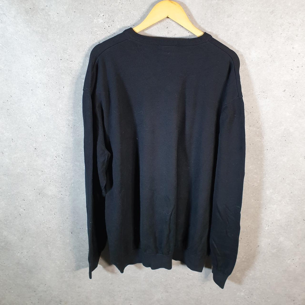Vintage Lacoste Sweatshirt Men’s 2XL Black Pullover Logo Y2K Jumper Logo Casual