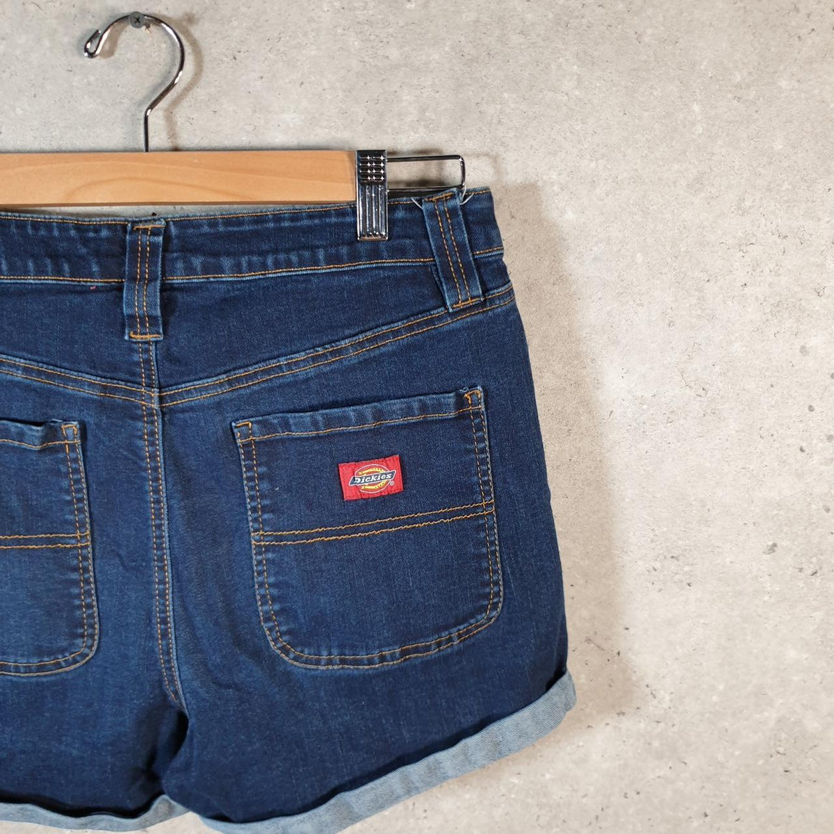 Vintage Dickies Baggy Denim Jean Shorts Jorts Cargo Womens W30 Blue Relaxed Fit