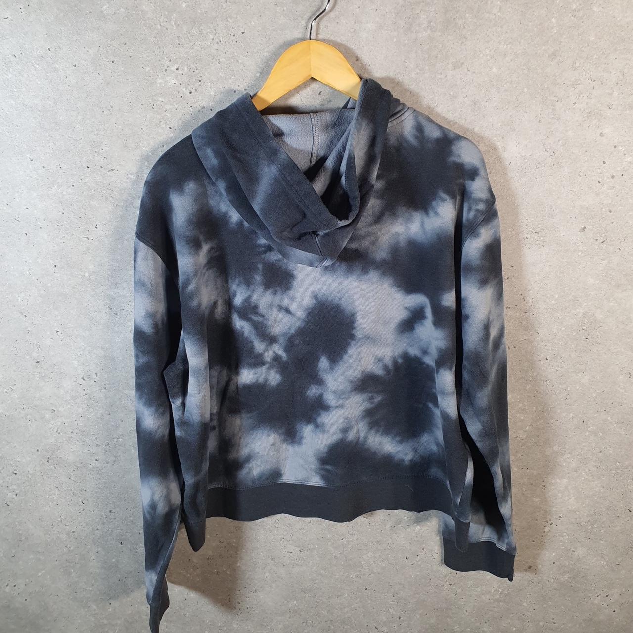 Vintage Champion Hoodie Womens 2XL Grey Tie Dye USA Pullover Spellout Logo