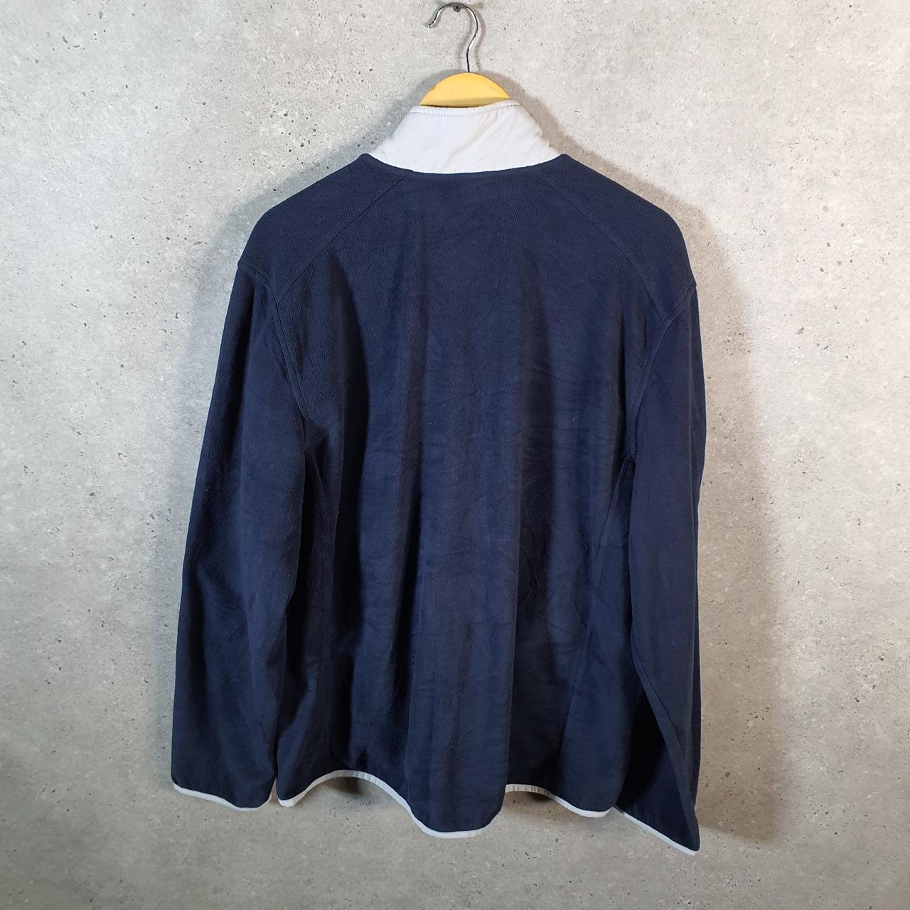 Reebok Full Zip Fleece Sweatshirt Mens XL Navy Blue Embroidered Logo