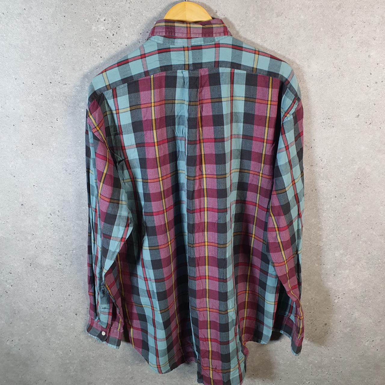 Vintage Ralph Lauren Button Down Shirt Men’s M Checkered Classic Fit Pony Cotton