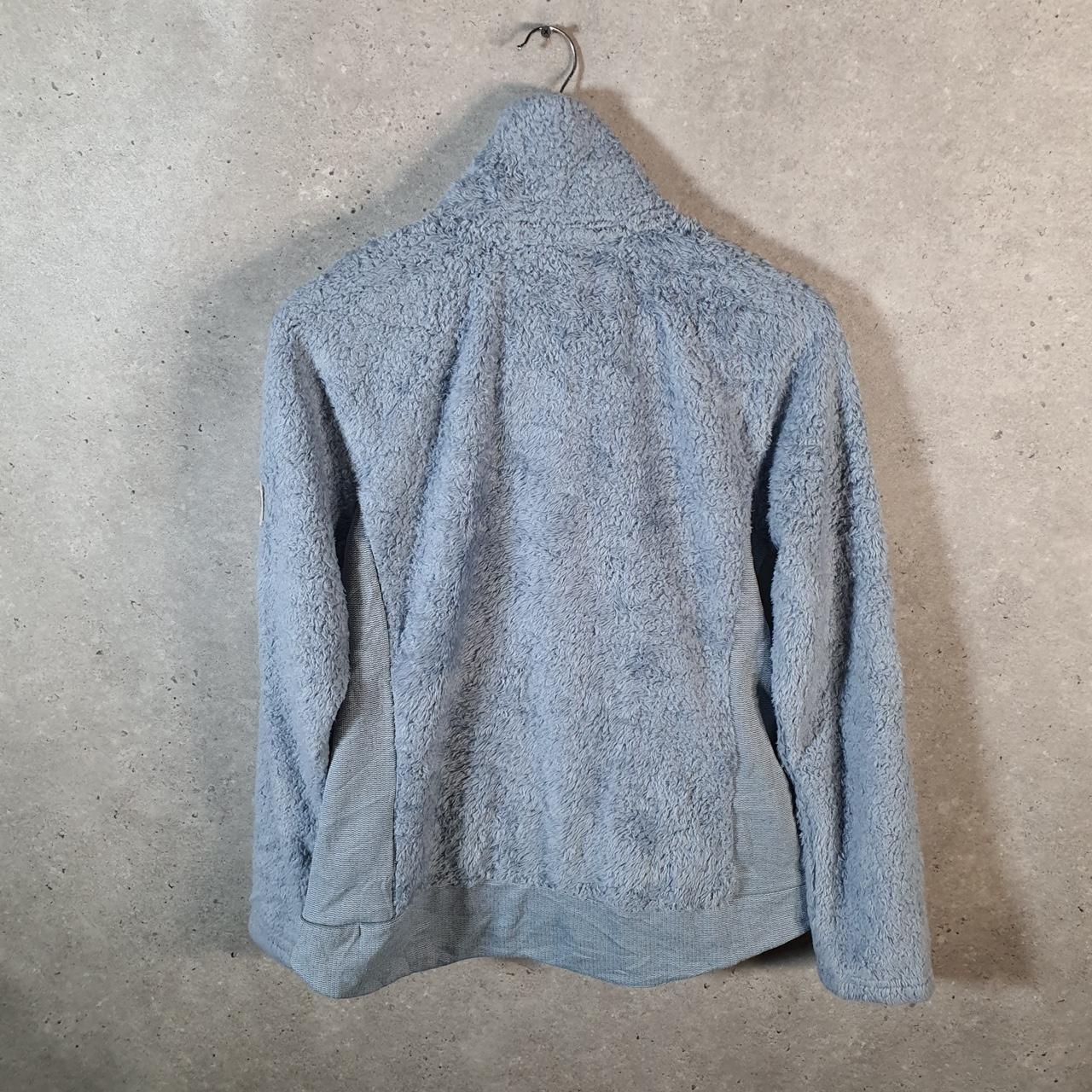 Vintage The North Face TNF Teddy Fleece Sweatshirt  Womens Medium Blue Full Zip Logo