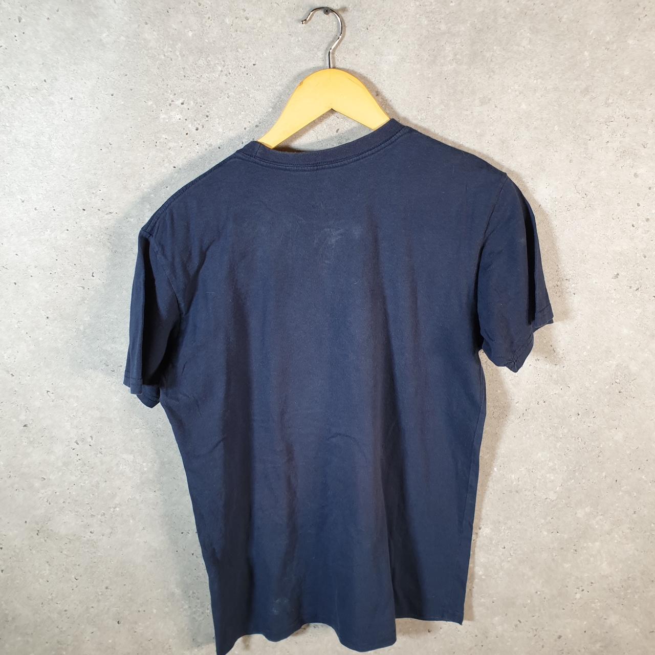 Vintage Adidas Golf T Shirt Men’s Medium Navy Blue Three Stripes Logo Athletic