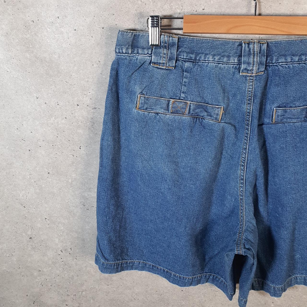 Vintage Columbia Baggy Shorts Jorts Cargo Mens Large Blue Denim Relaxed Fit Cargo