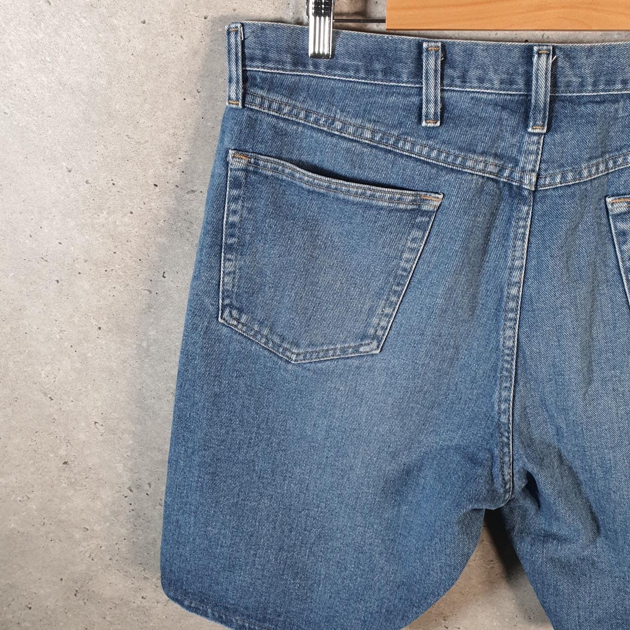 Vintage Wrangler Denim Shorts Jorts Cargo Men’s W38 Relaxed Blue Baggy Cotton