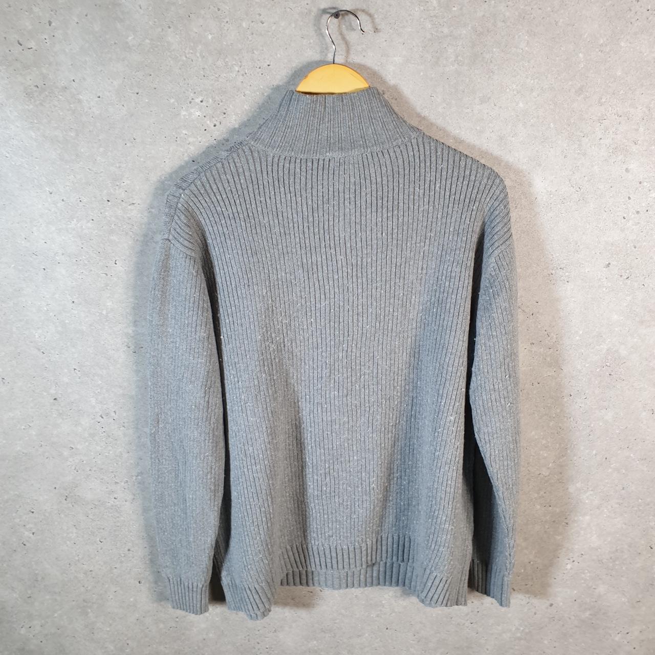 Vintage Lacoste Sweatshirt Cable Knit Men’s XL Grey 1/4 Zip Pullover Logo Y2K Jumper