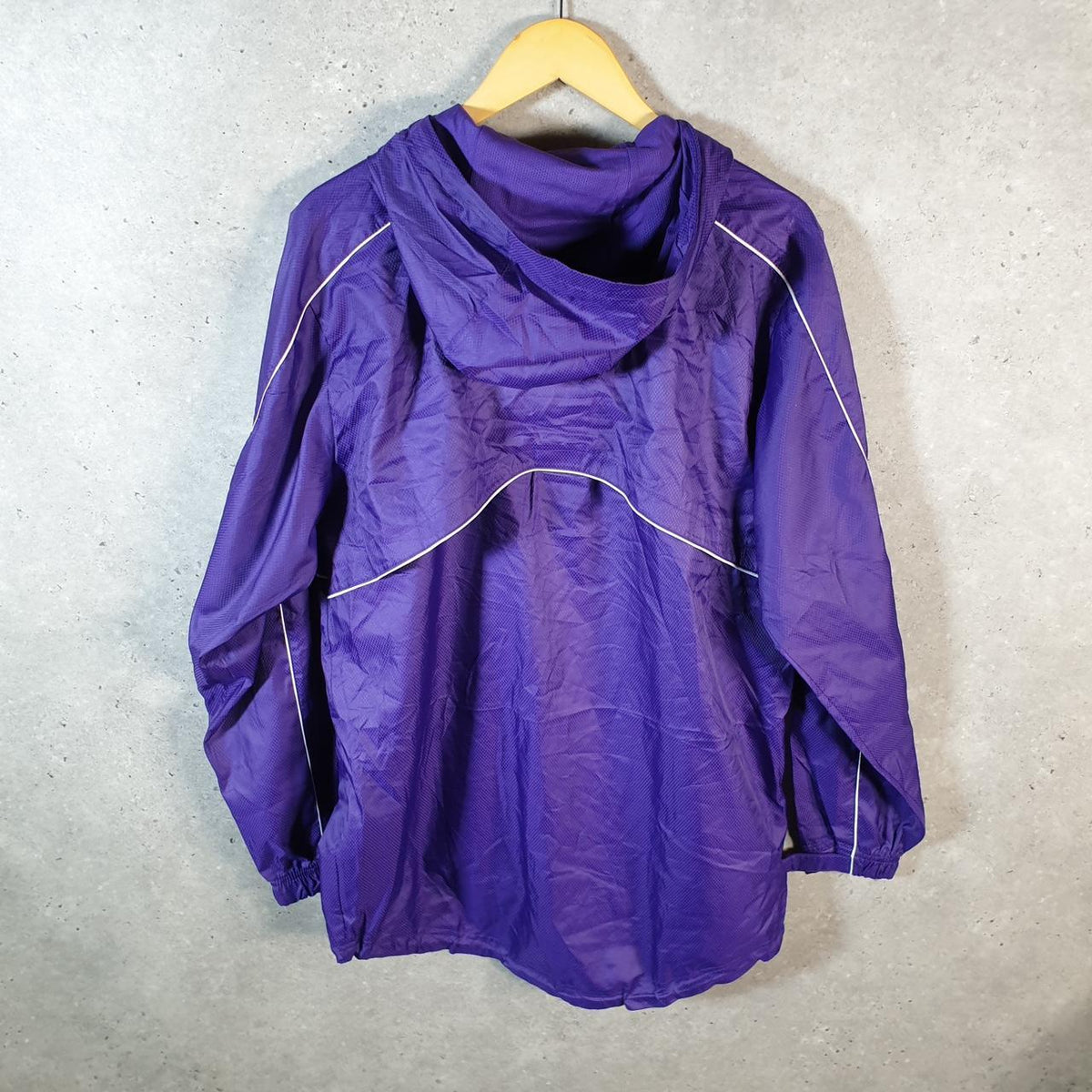 Vintage Nike Windbreaker Track Jacket Mens Small Purple USA Swoosh 1/4 Zip USA