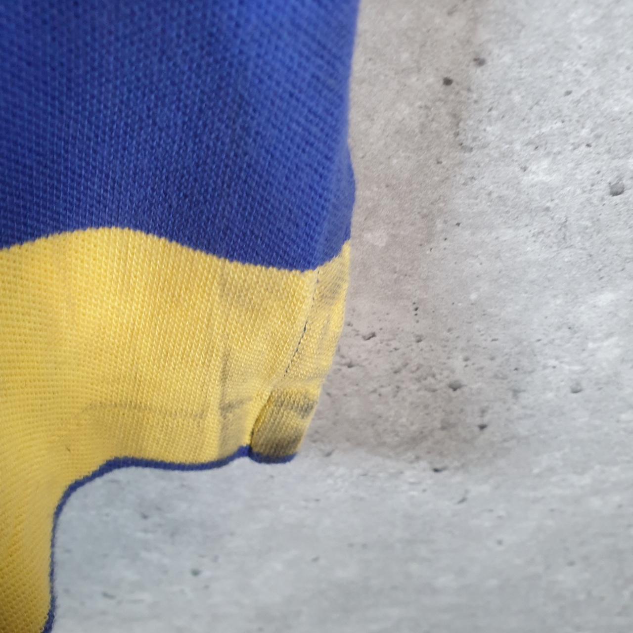 Vintage Ralph Lauren Polo Shirt Men’s Large Blue Striped Cotton Pony C9625