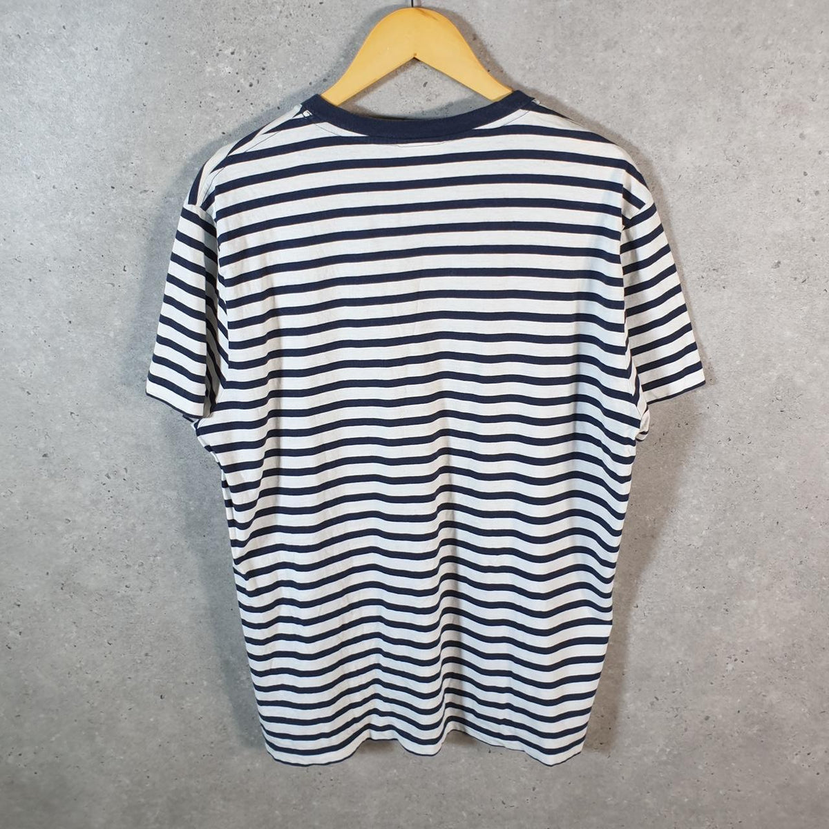 Vintage Lacoste Striped T Shirt Men’s Large Black Embroidered Logo Graphic