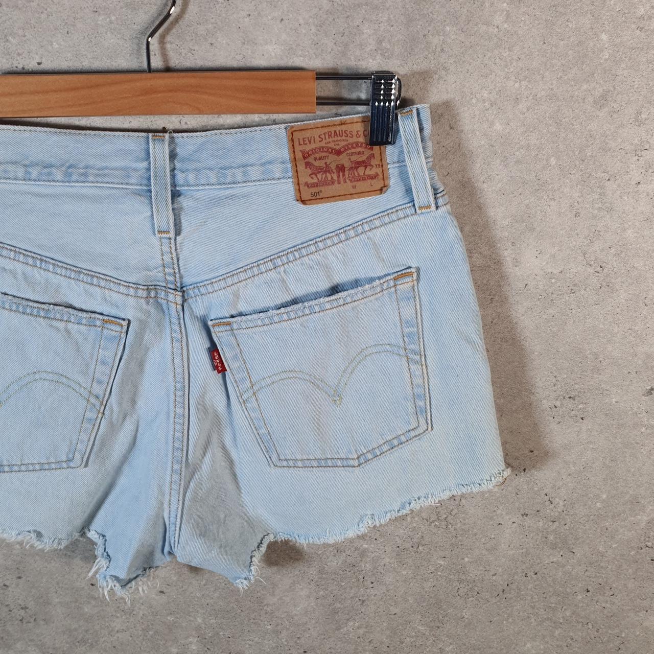 Vintage Levi’s 501 Cut Off Shorts Jorts Cargo Womens W28 Blue Relaxed Denim
