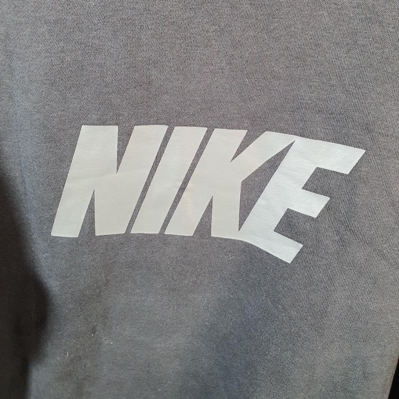 Vintage Nike Tape Hoodie Men’s Medium Black Swoosh Y2K Pullover Sweatshirt Logo