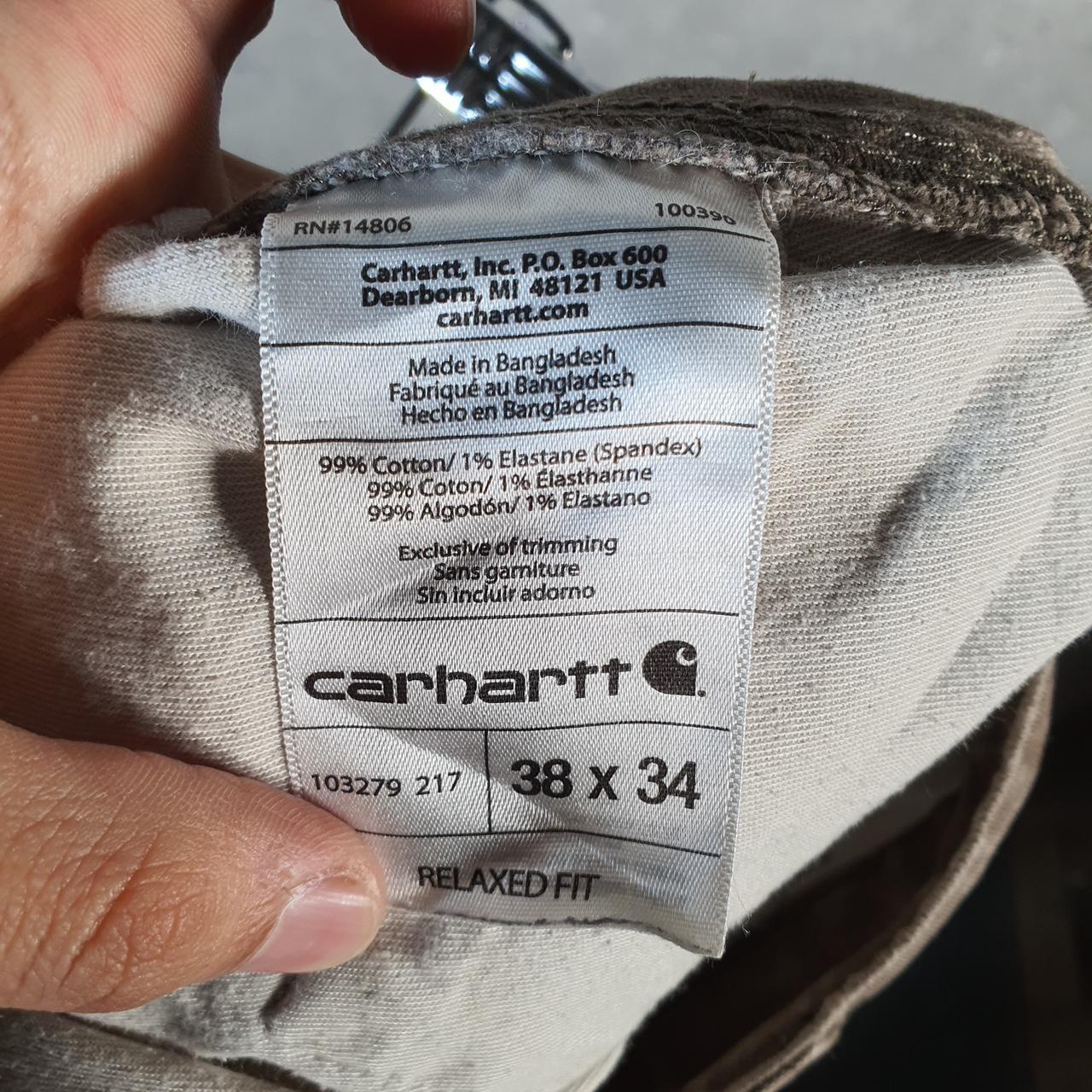 Vintage Carhartt Carpenter Trousers Mens W38 L32 Brown Relaxed Fit Workwear