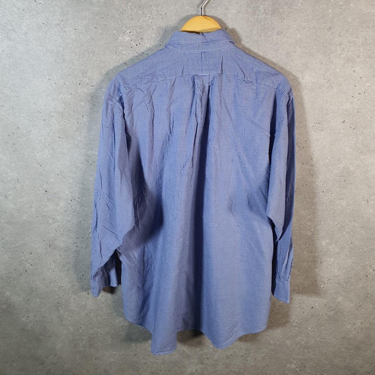 Vintage Ralph Lauren Button Down Shirt Men’s XL Yarmouth Checkered Blue Pony