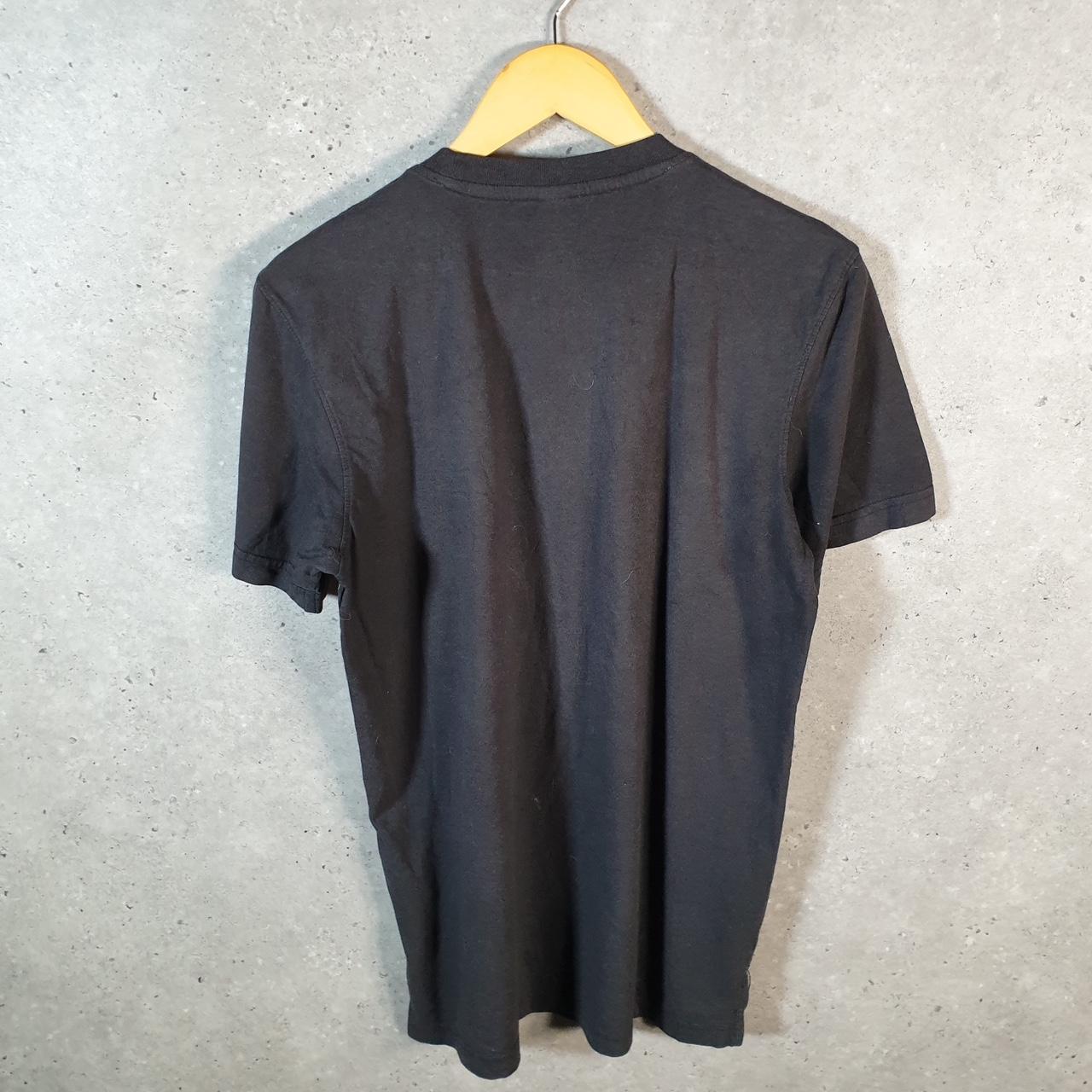 Vintage Adidas Badges T Shirt Men’s Medium Black Three Stripes Logo Athletic