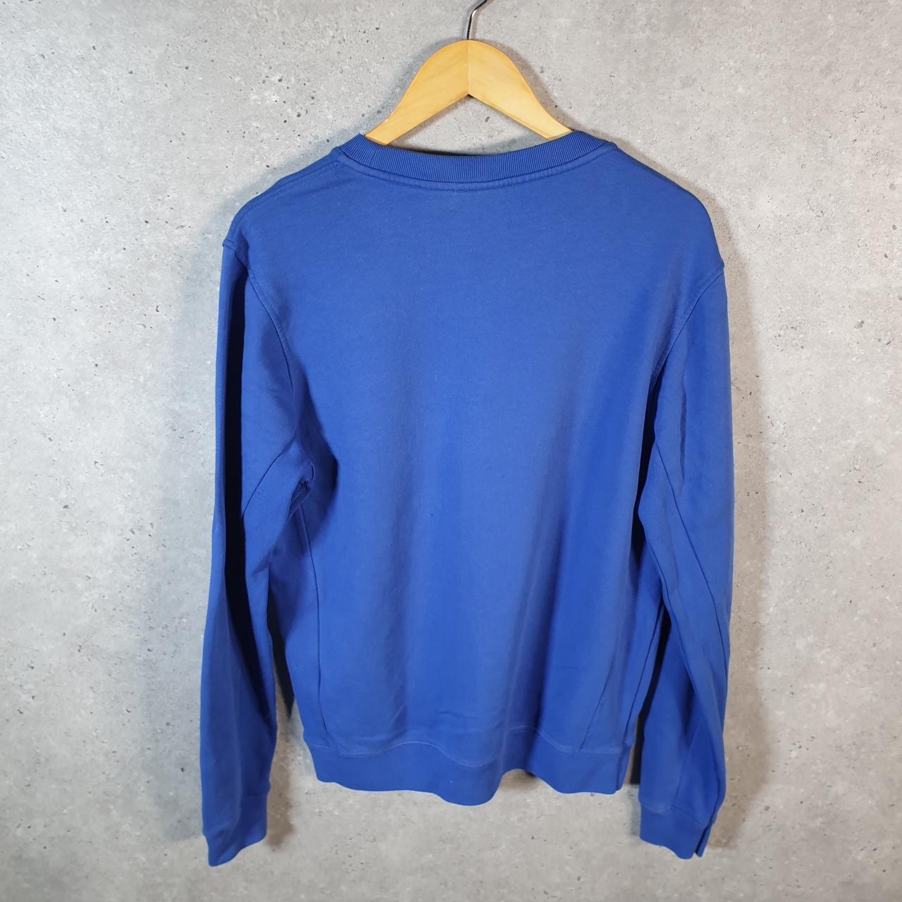 Vintage Lacoste Sweatshirt Men’s Medium Blue Pullover Logo Y2K Jumper Logo
