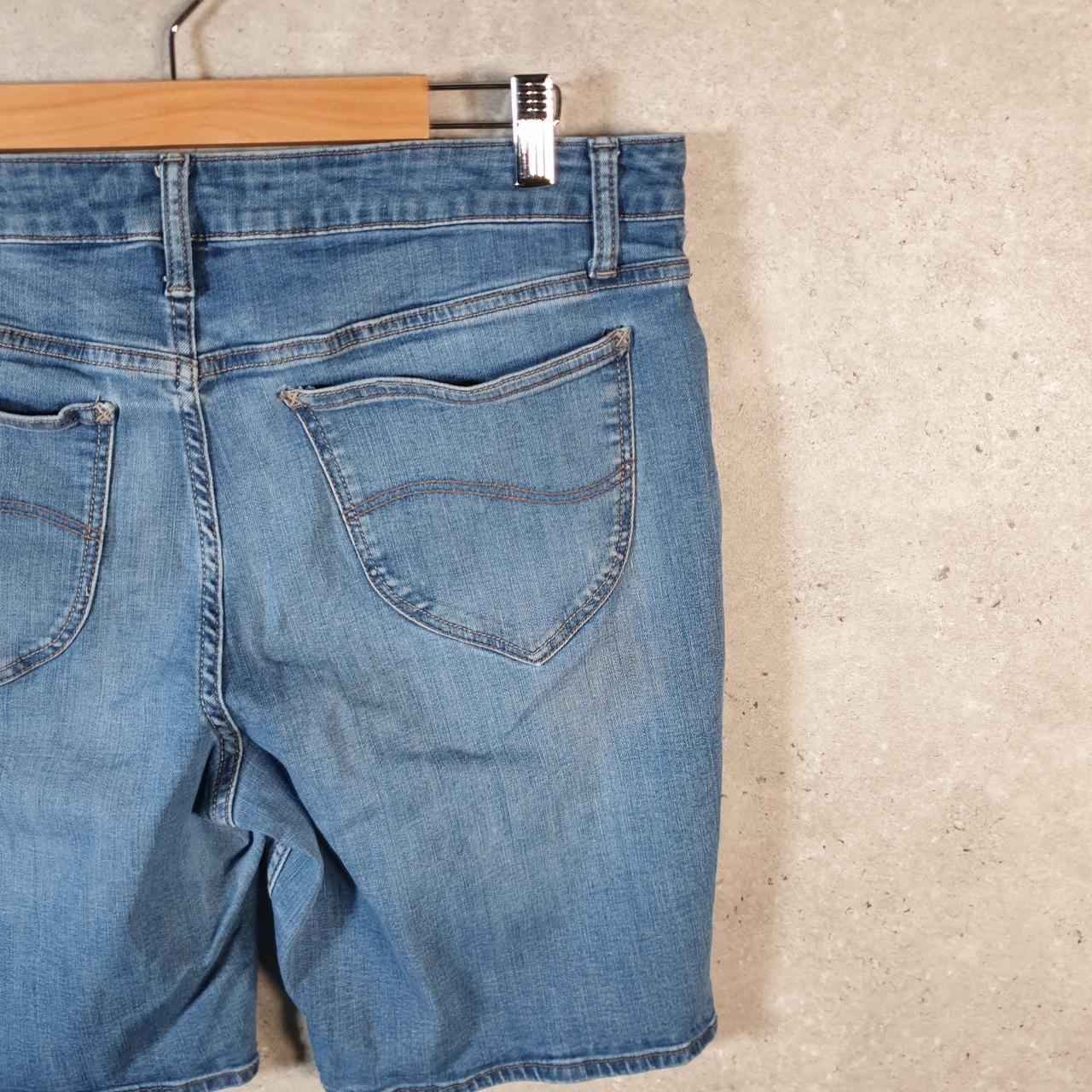 Vintage Lee Baggy Shorts Jorts Cargo Womens W36 Blue Relaxed Denim