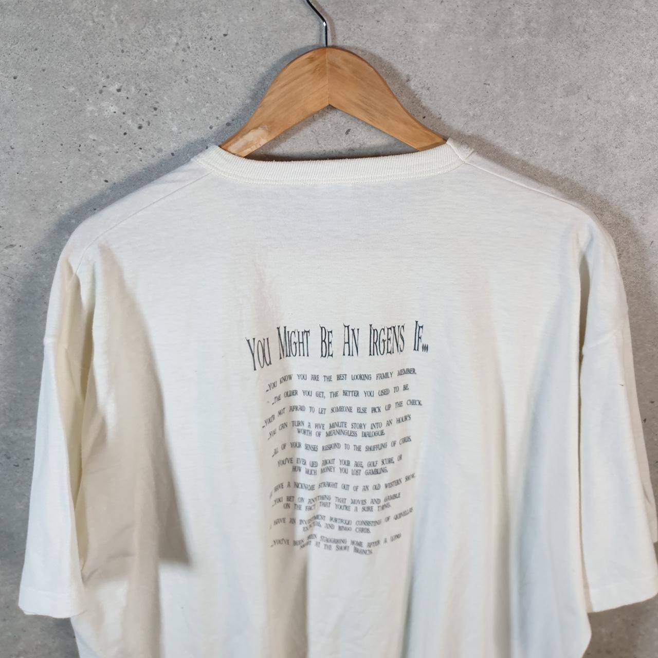 Vintage Russell Athletic Irgens Montana 1996 USA Single Stitch T Shirt Men’s XL White C7780