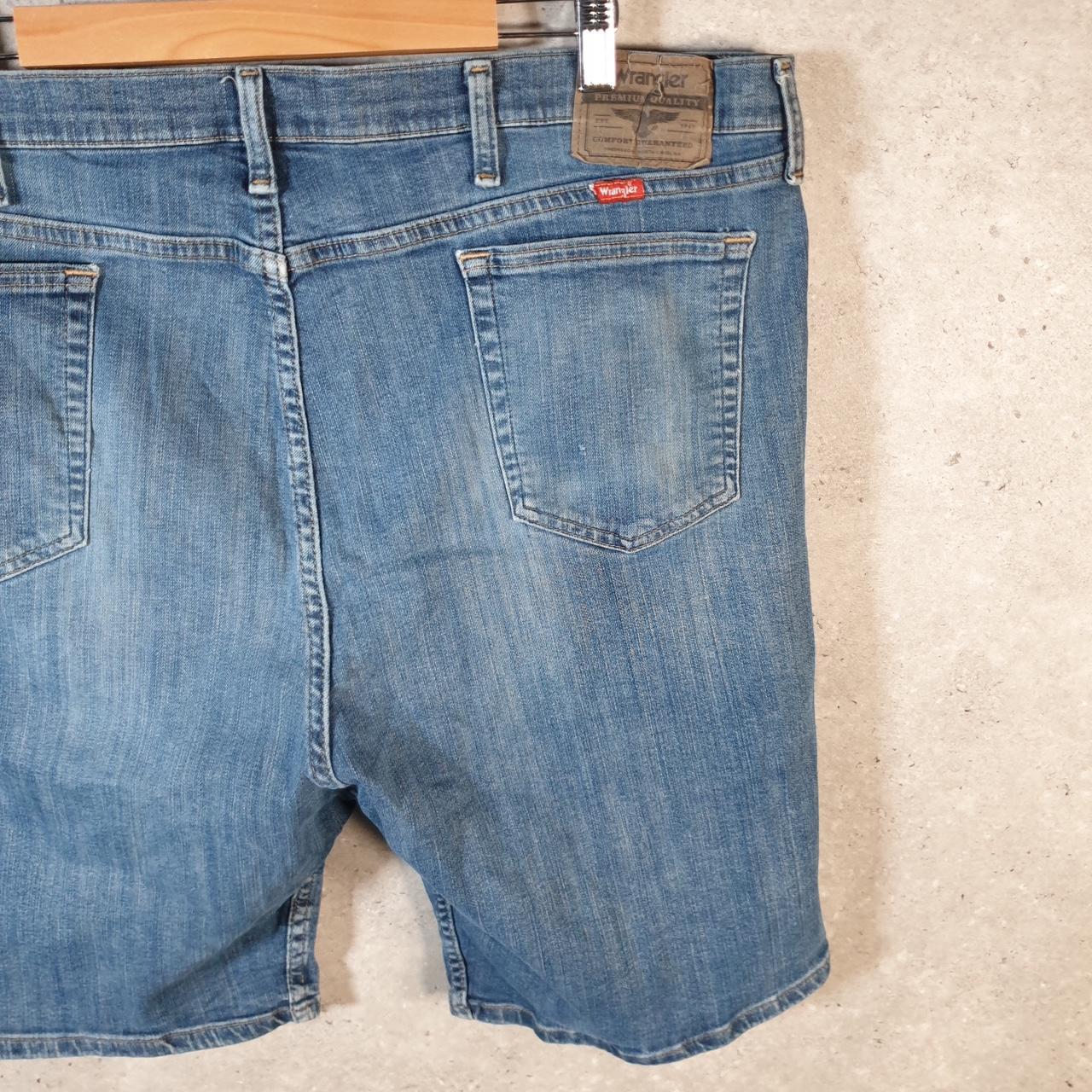 Vintage Wrangler Denim Shorts Jorts Cargo Men’s W42 Relaxed Blue Baggy Cotton