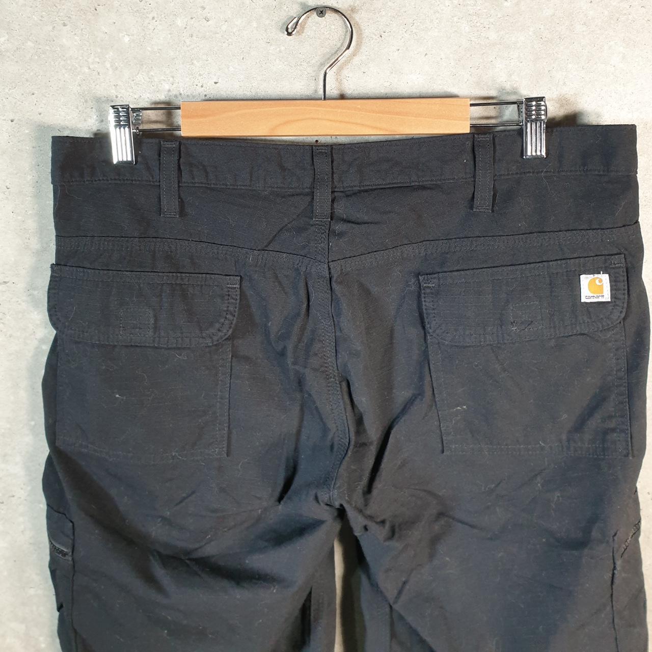 Vintage Carhartt Baggy Carpenter Shorts Jorts Cargo Womens W36 Black Relaxed Fit Workwear