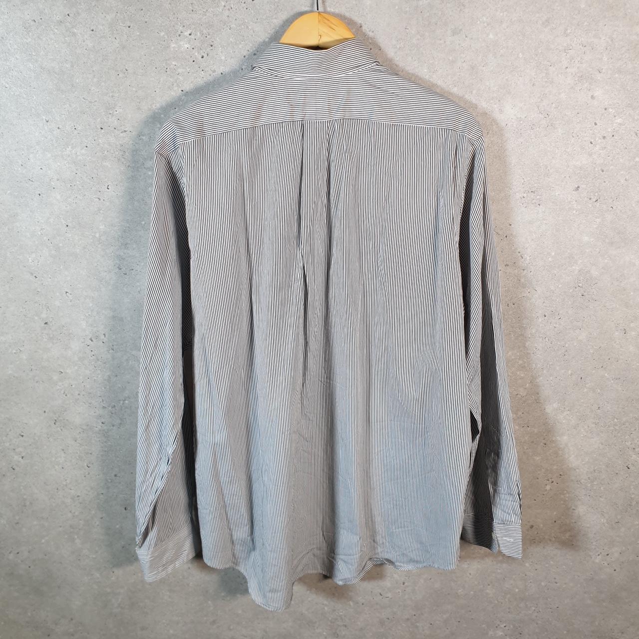 Vintage Ralph Lauren Button Down Shirt Men’s Large Black Striped Classic Fit Cotton Big Fish Vintage