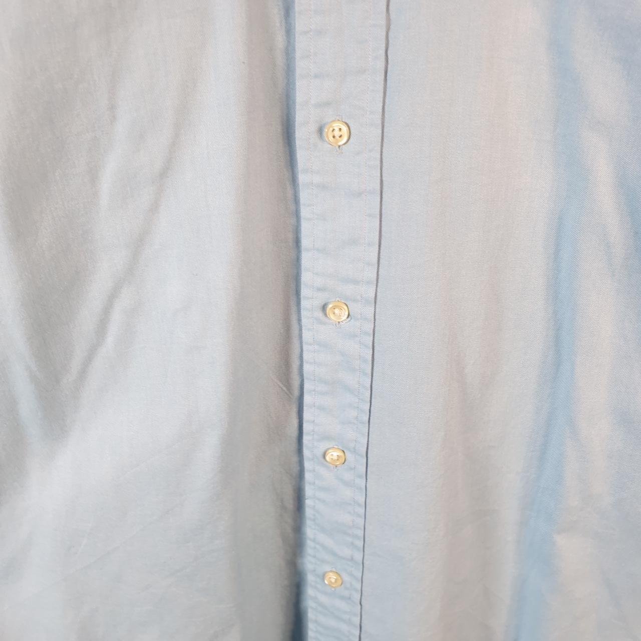 Vintage Ralph Lauren Button Down Shirt Men’s Medium Blue Striped Regent Classic Fit Cotton Big Fish Vintage