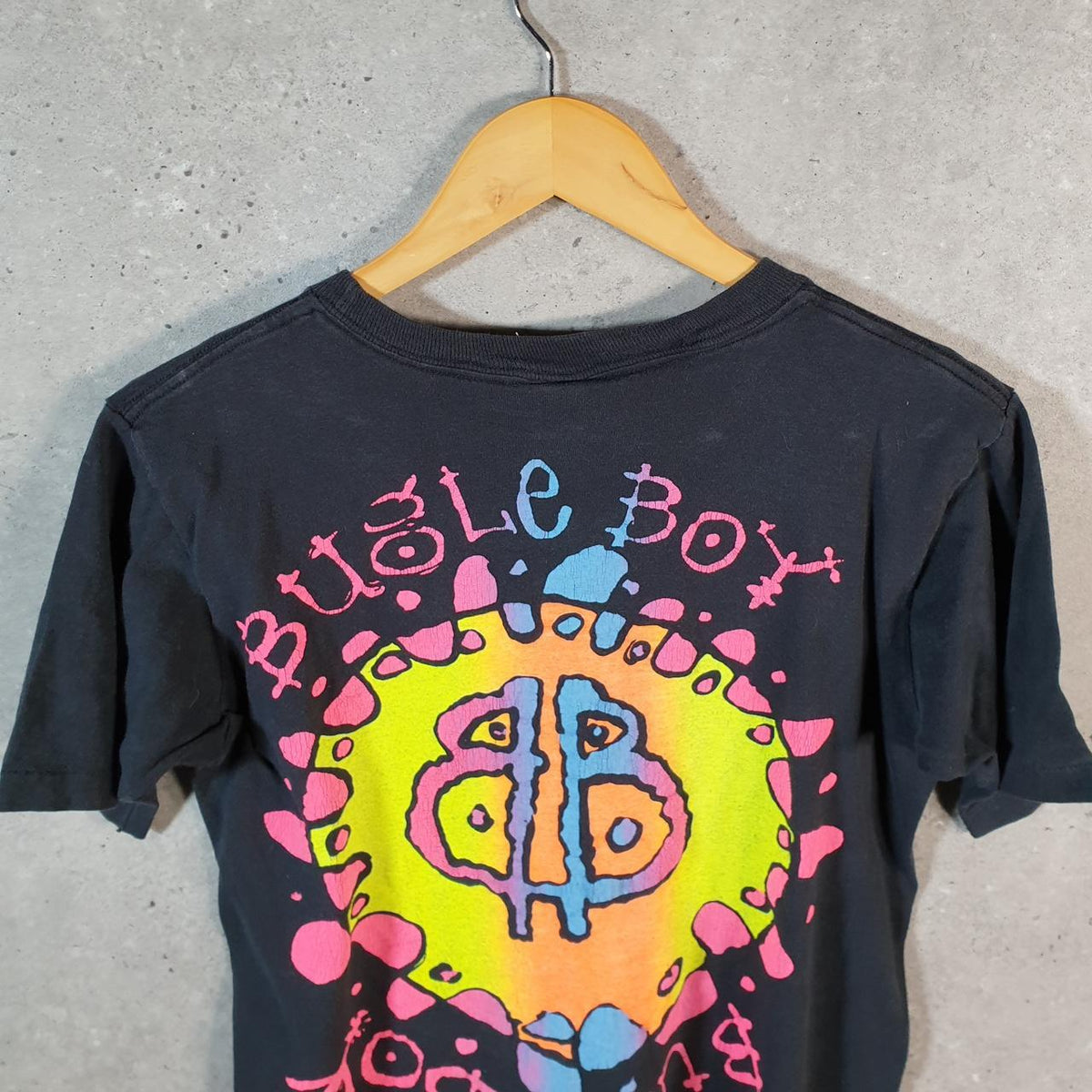 Vintage Bugle Boy Graphic USA 90s Single Stitch T Shirt Youth Medium Black
