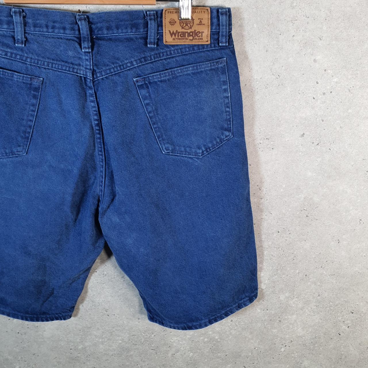 Vintage Wrangler Denim Shorts Jorts Cargo Men’s W36 Blue Baggy Cotton