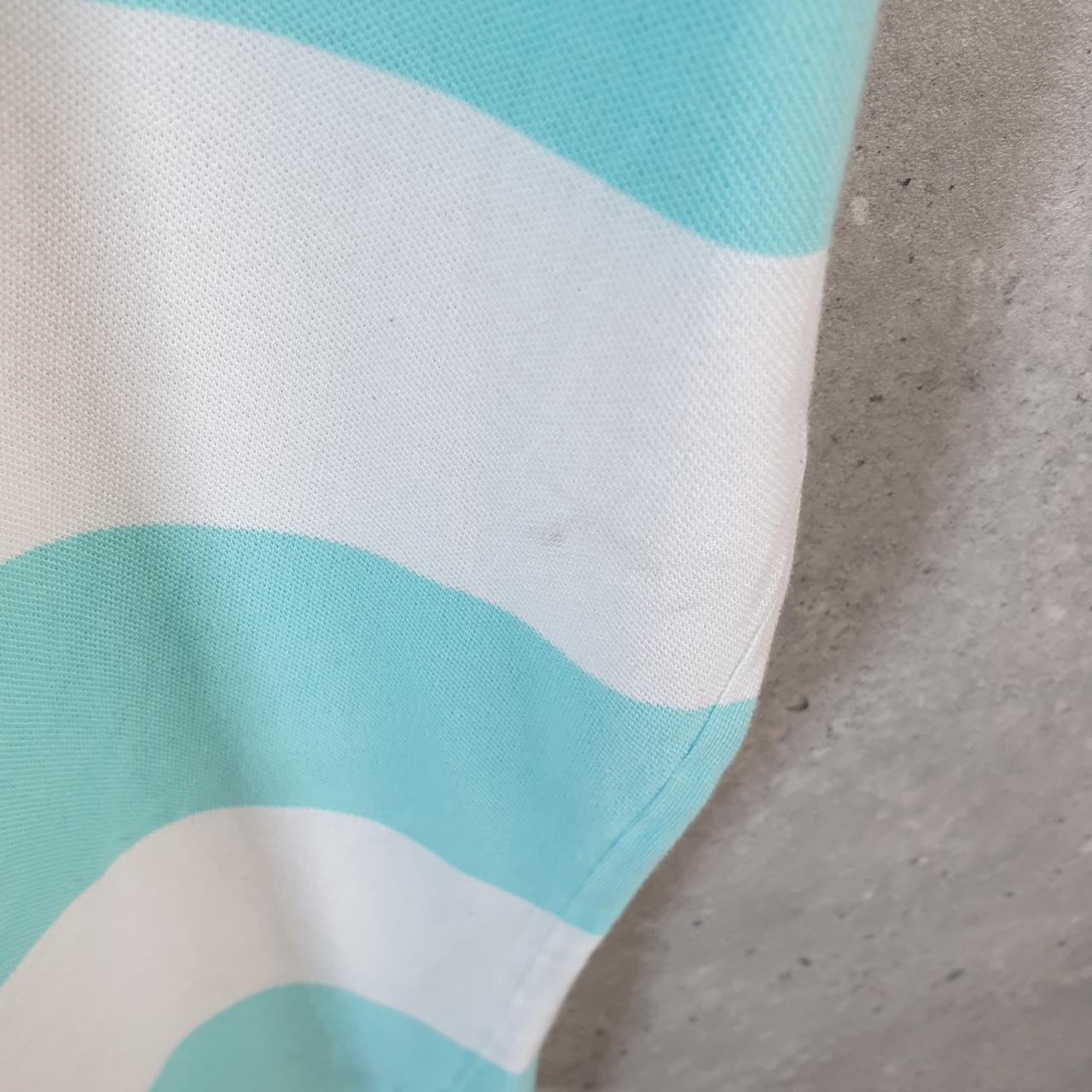 Vintage Tommy Hilfiger Polo Shirt Men’s 2Xl blue Striped Regular Fit Embroidered Logo