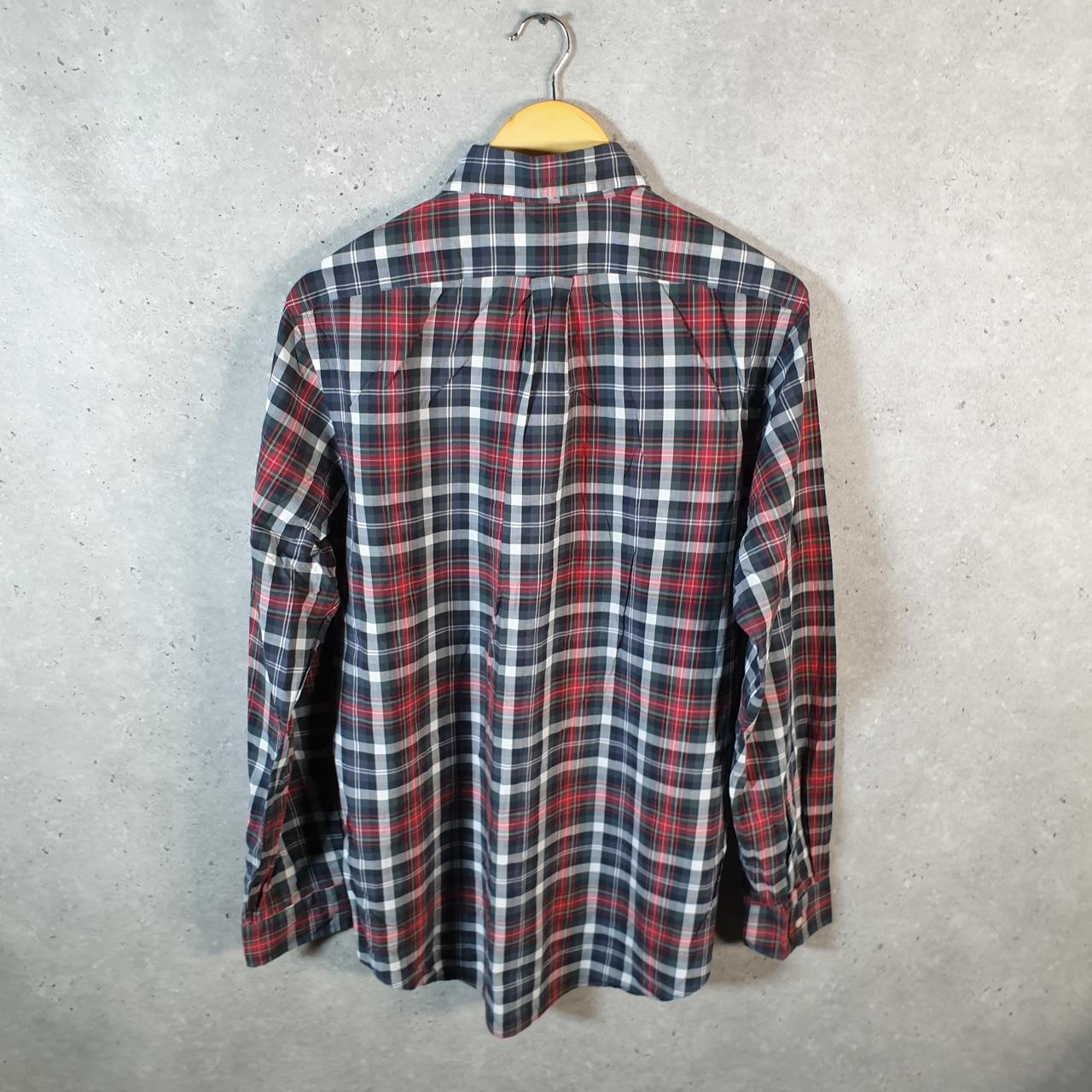 Vintage Ralph Lauren Button Down Shirt Men’s Medium Red Checkered Classic Fit Cotton Pony